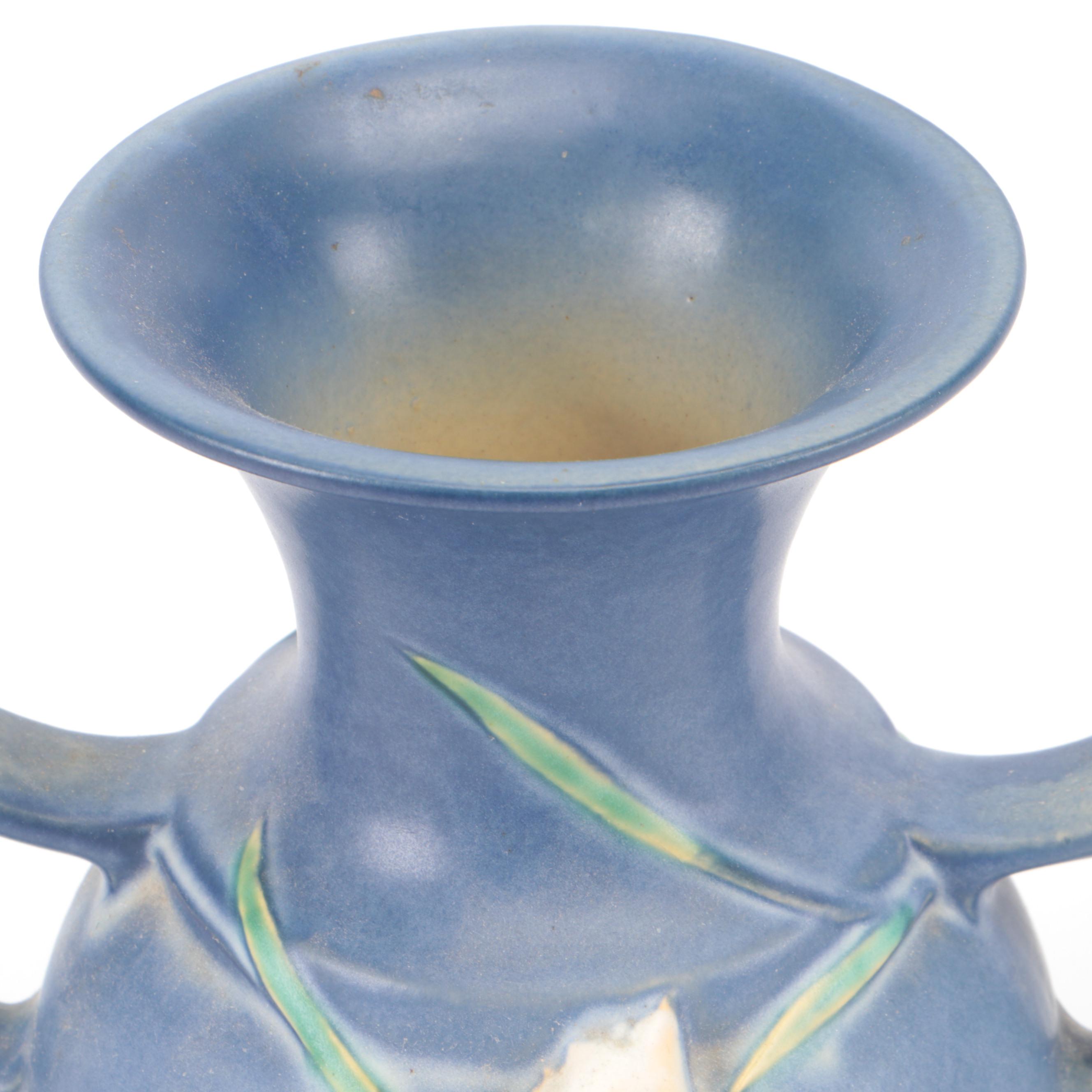 Roseville Pottery "Freesia" Glazed Ceramic Vase, Mid-20th Century