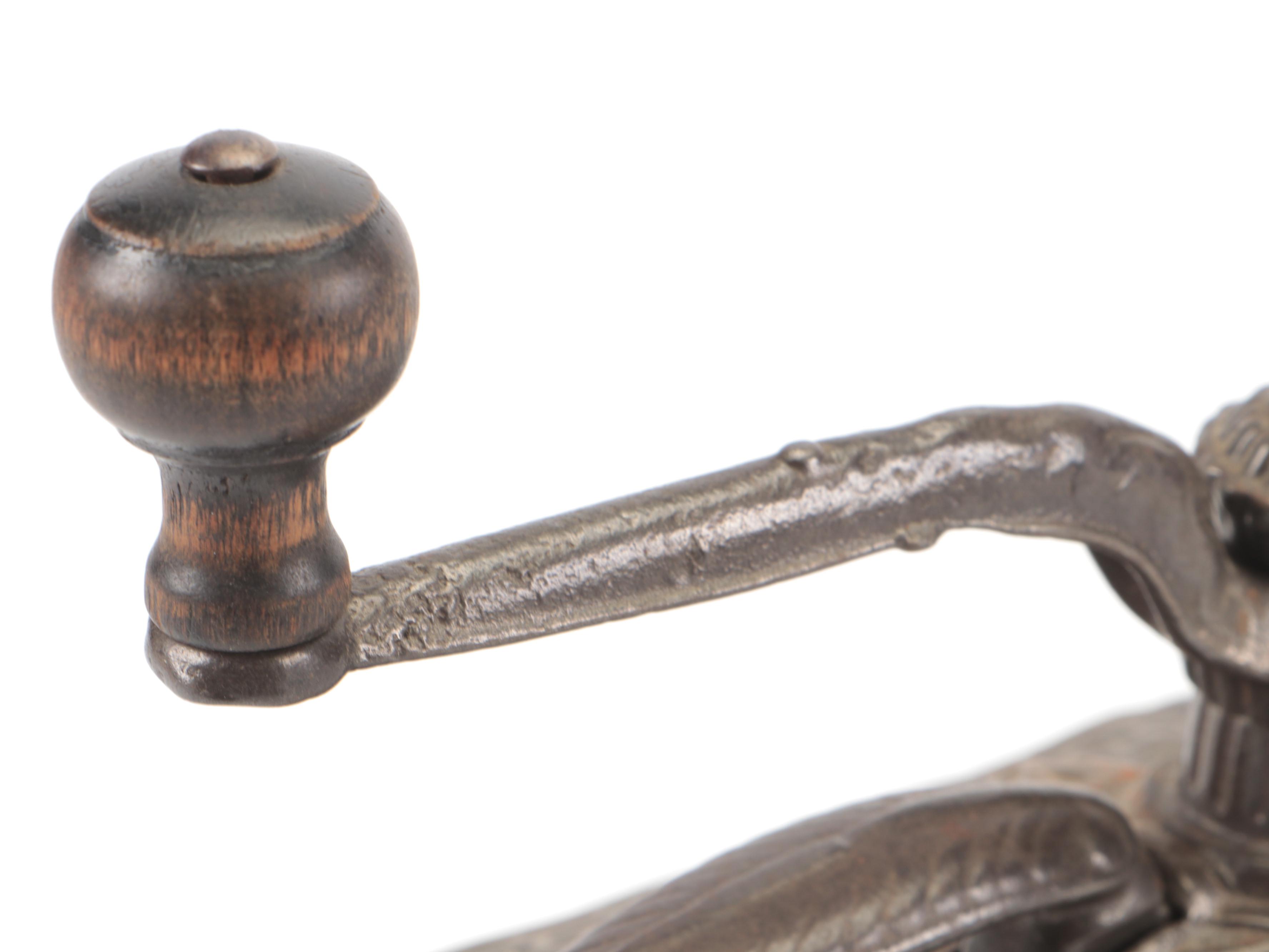 Victorian Ornate Cast Iron and Wood Coffee Grinder