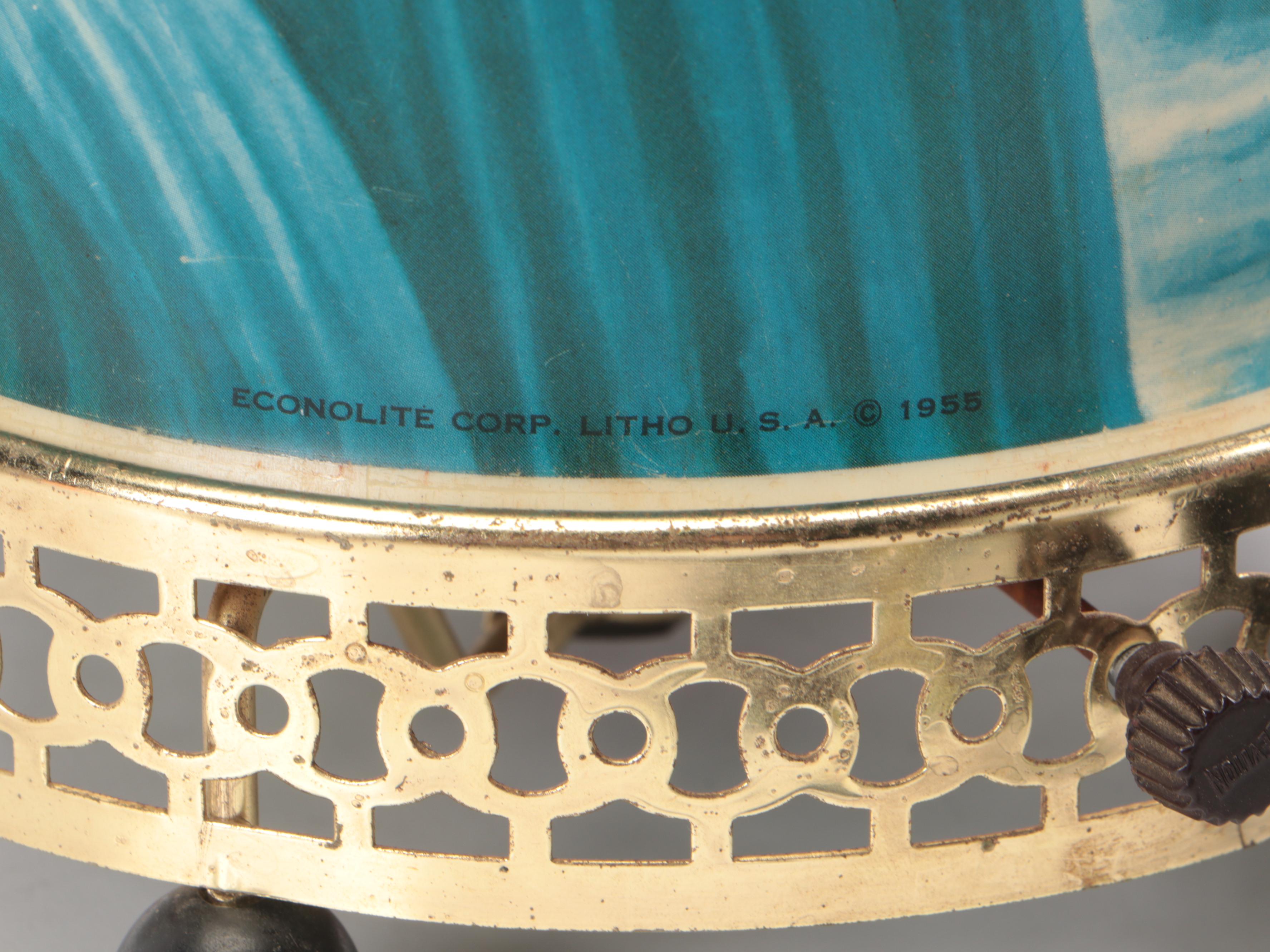 Econolite Corp. Niagara Falls Acetate Heat Motion Table Lamp, Circa 1955