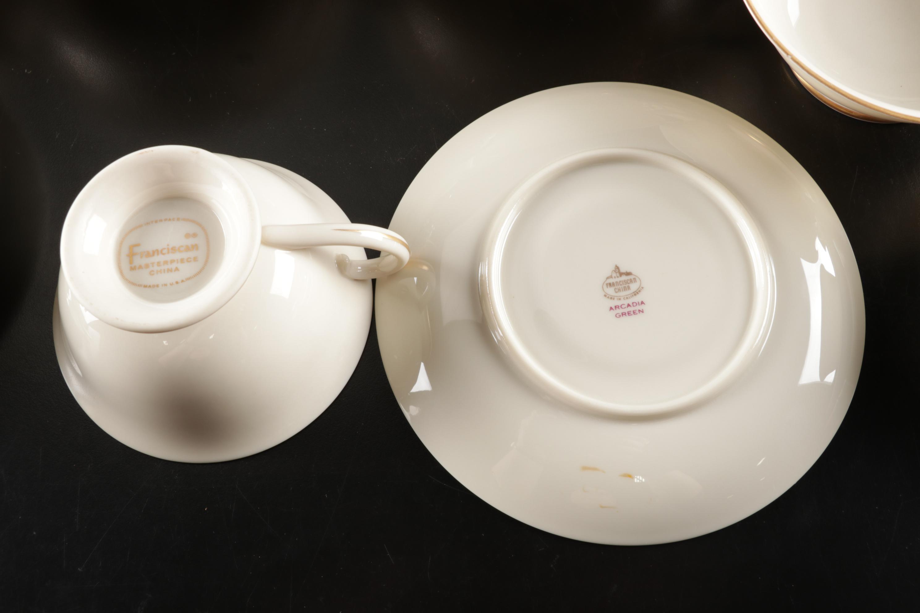 Franciscan "Arcadia Green" Dinnerware With Multiple Serving Pieces, 1942-1962