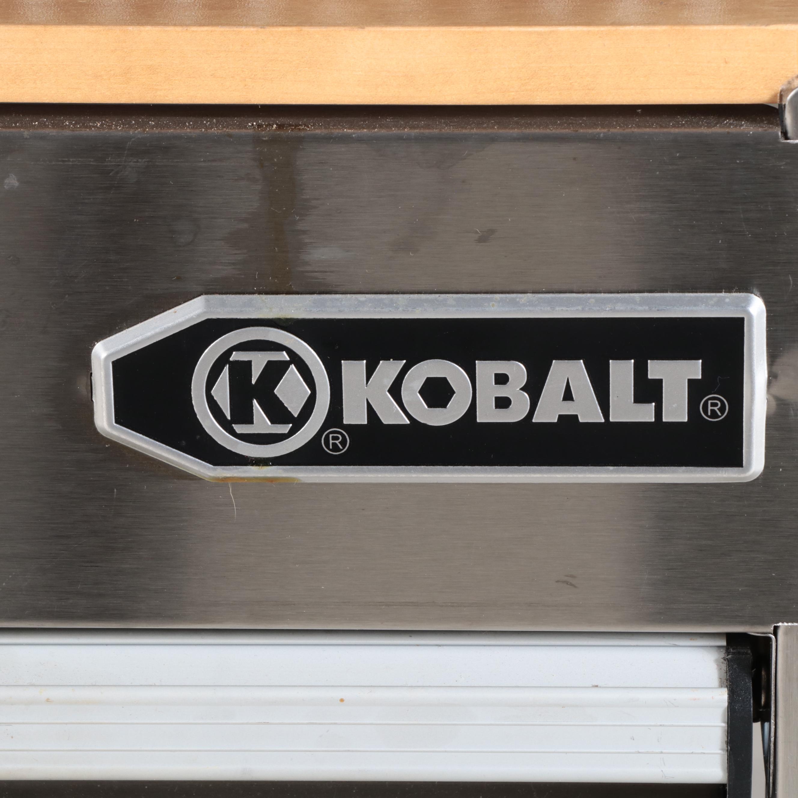 Kobalt Stainless Steel and Wood Top Three-Drawer Workbench