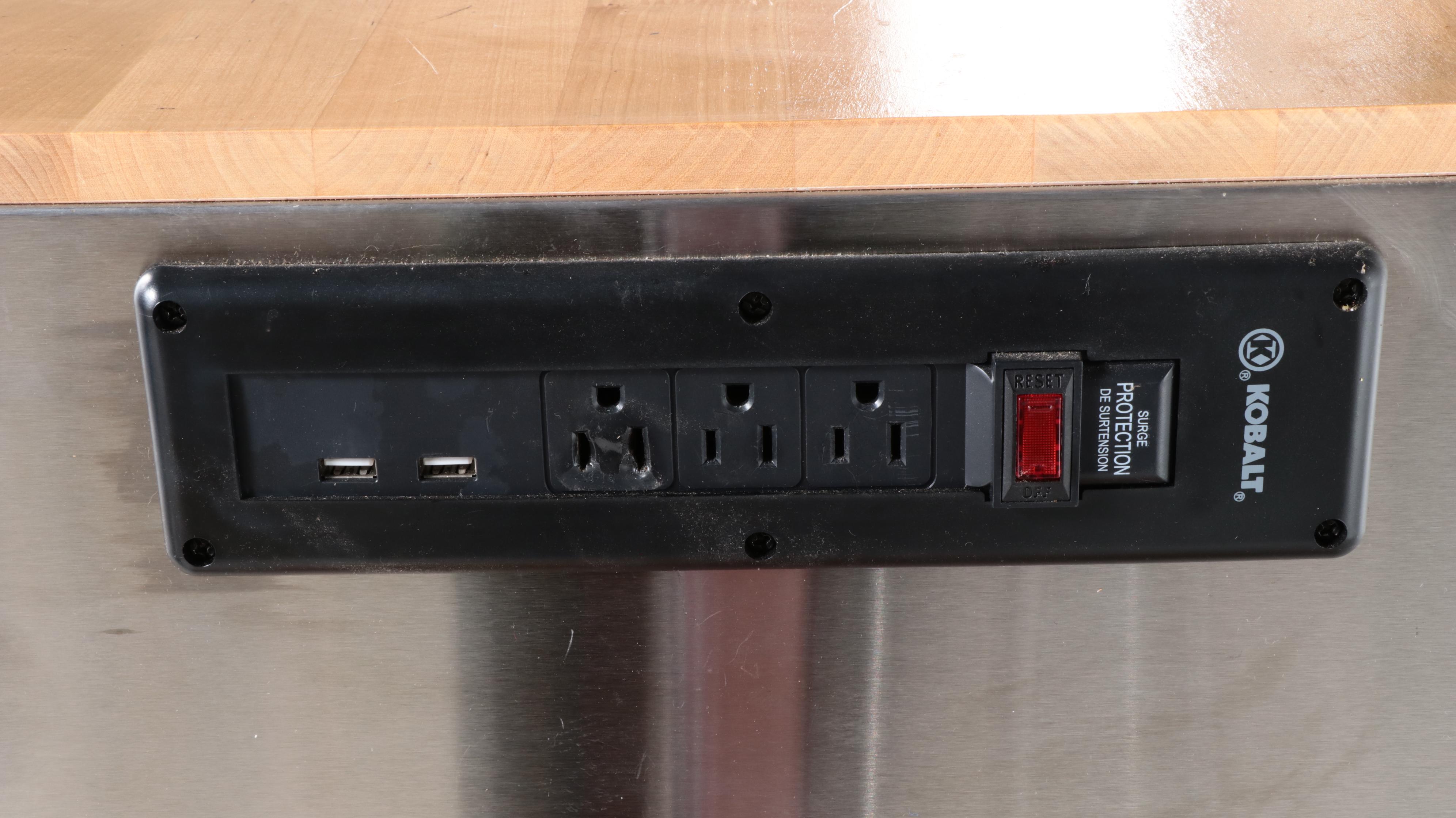 Kobalt Stainless Steel and Wood Top Three-Drawer Workbench