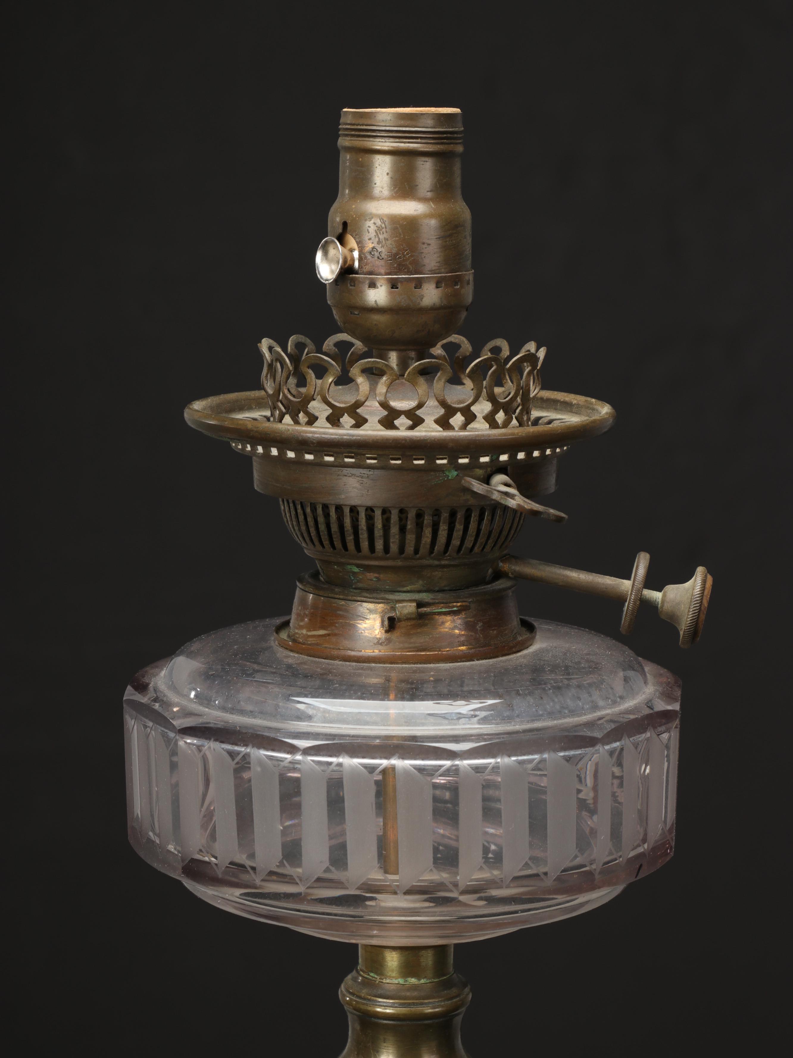 James Hinks & Son No. 2 Oil Buffet Lamp With Opaline Base, Adapted Mid-20th C