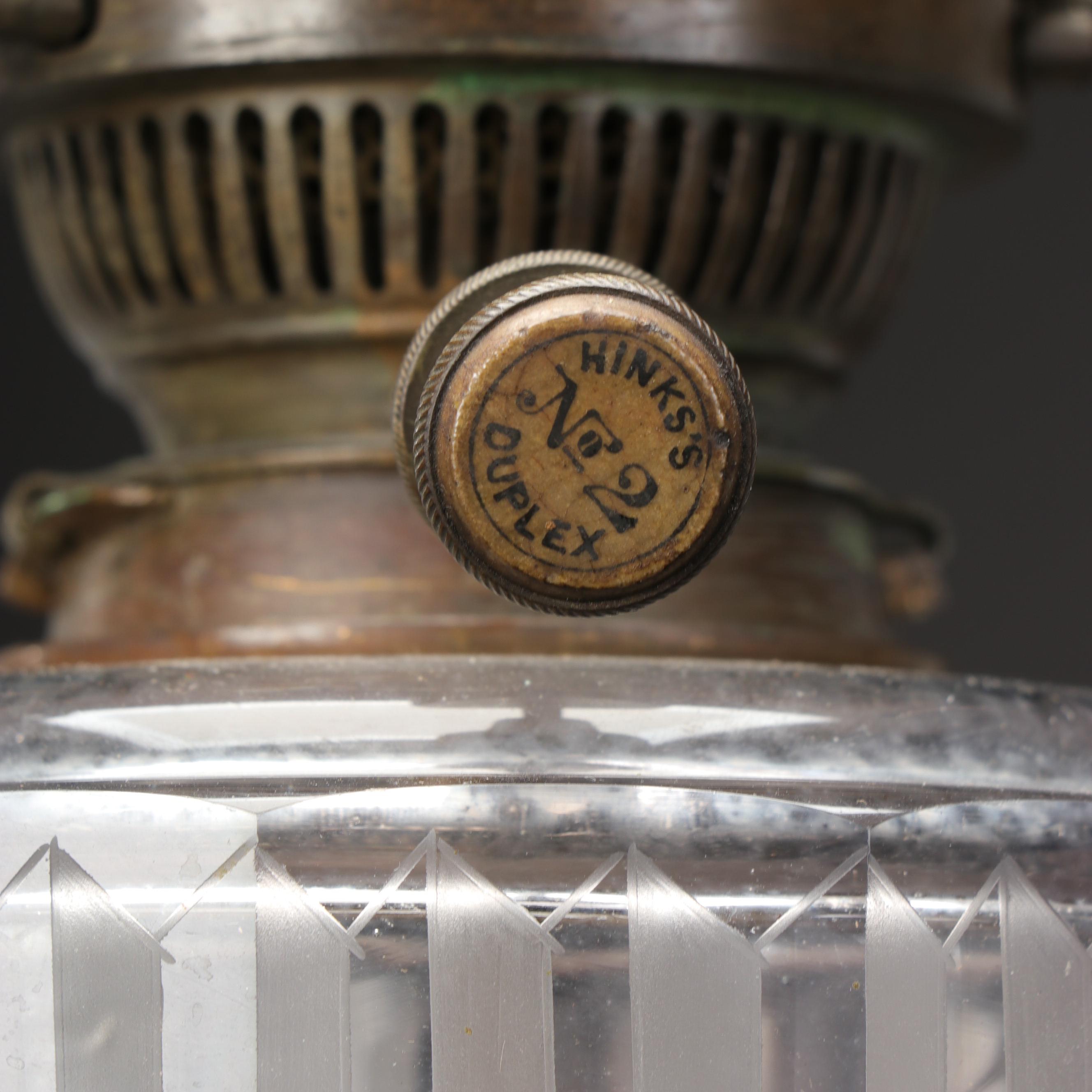 James Hinks & Son No. 2 Oil Buffet Lamp With Opaline Base, Adapted Mid-20th C