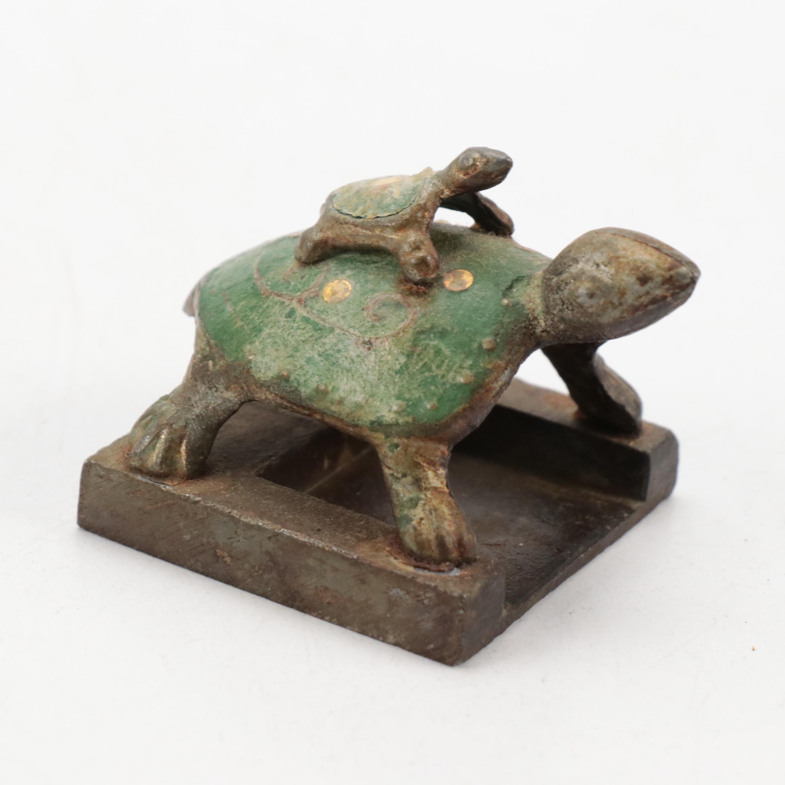 Chinese Patinated Nesting Turtle Seals