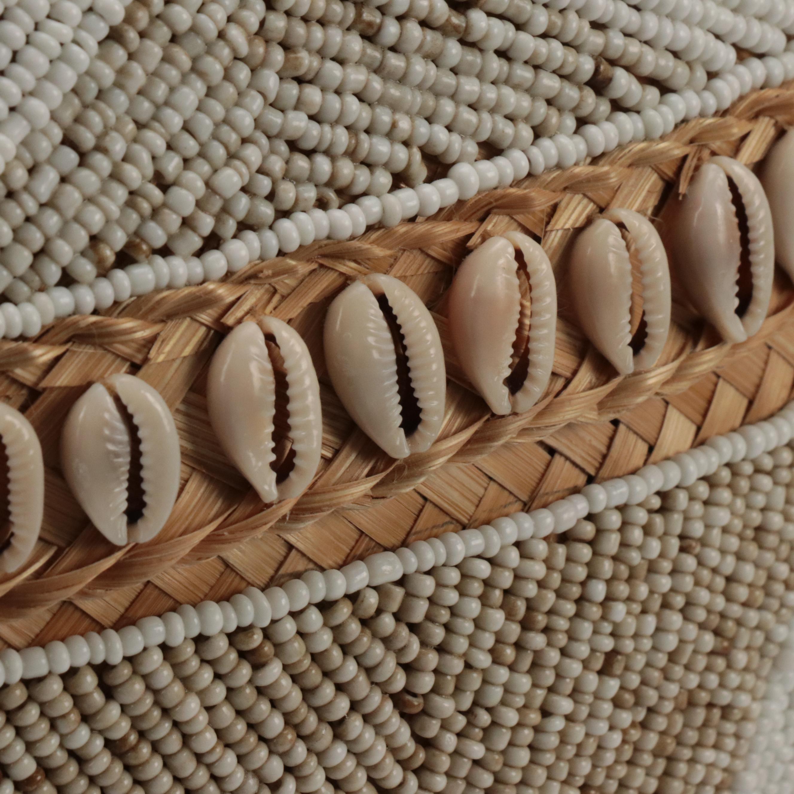 Handwoven Beaded and Cowrie Shell Basket Boxes