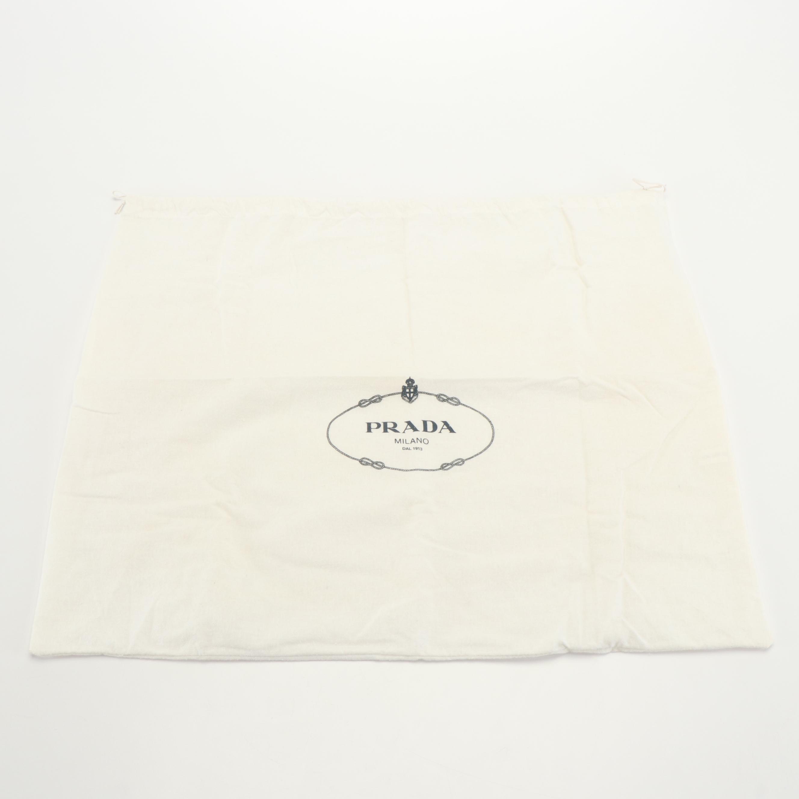 Prada Black Tessuto Vitello-Trimmed Shoulder Bag