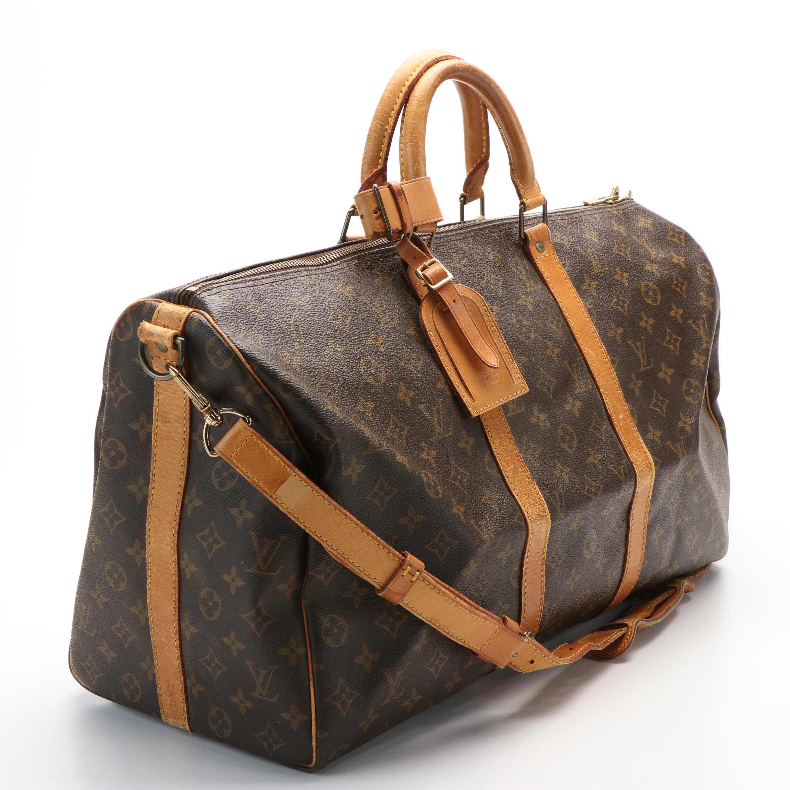 Louis Vuitton Monogram Canvas Keepall Bandouliere 50 Duffel Bag