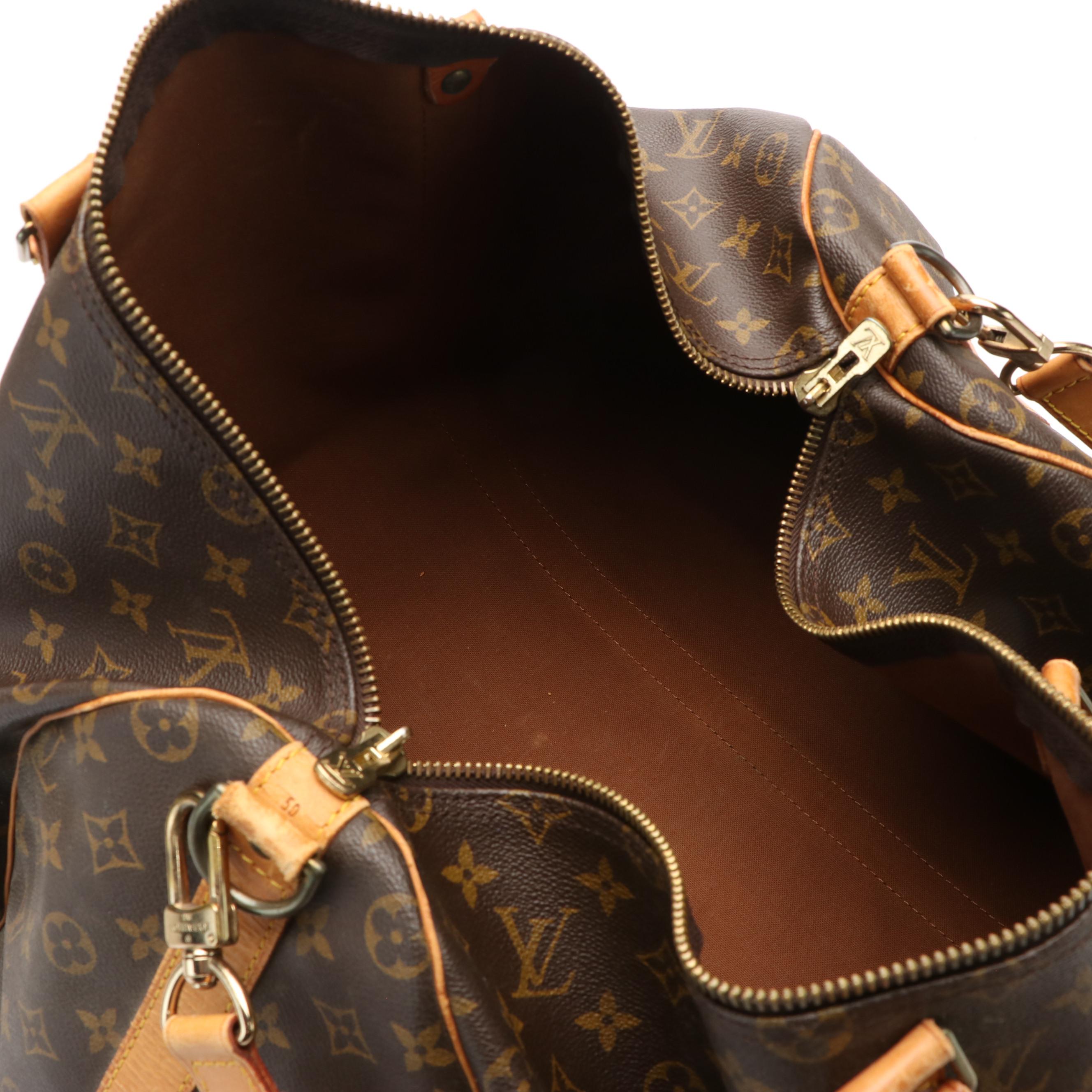 Louis Vuitton Monogram Canvas Keepall Bandouliere 50 Duffel Bag