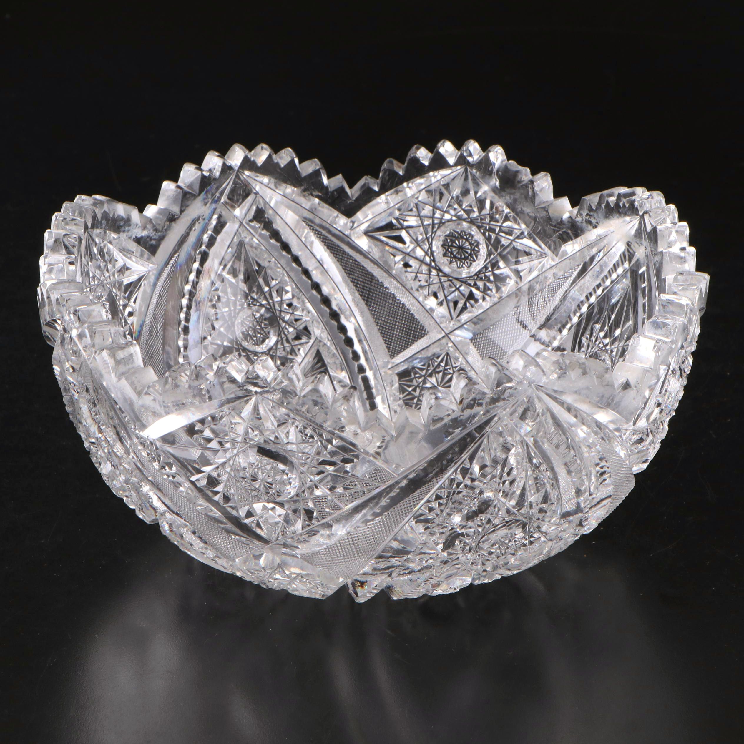 American Brilliant Style Cut Glass Bowl, 20th Century
