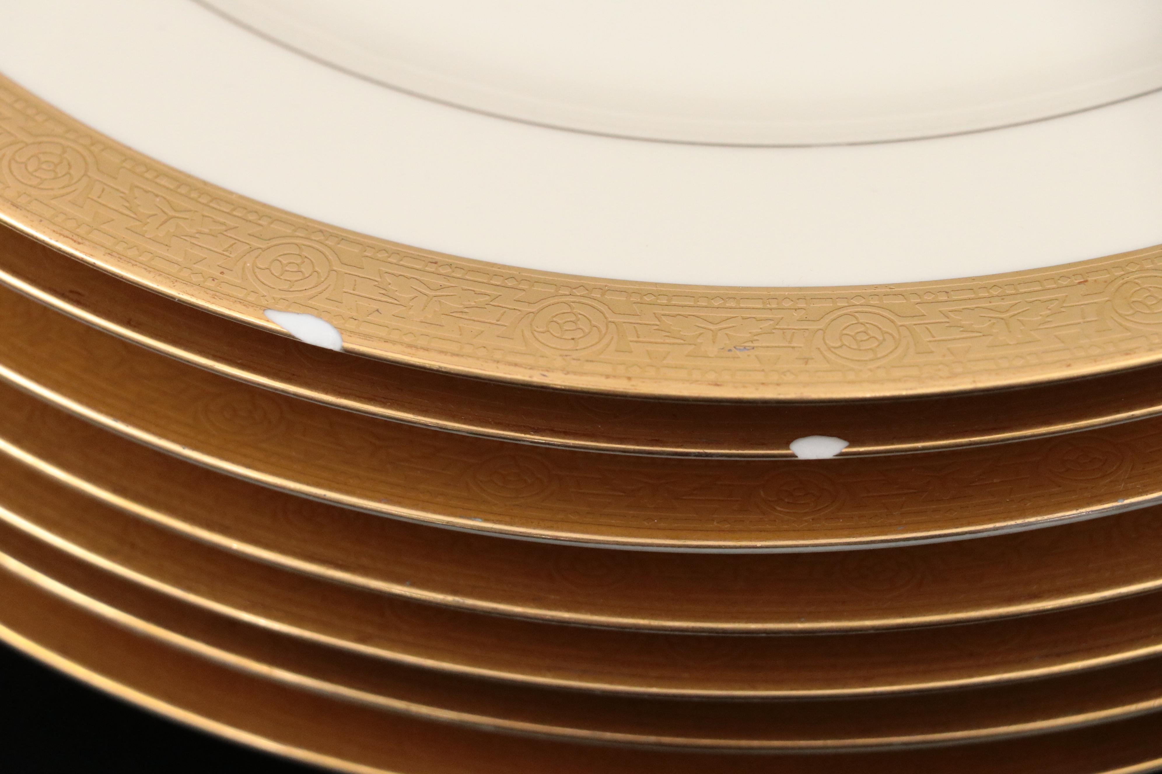 Gilt Heinrich & Co China, and Tiffin-Franciscan "Minton" Stemware