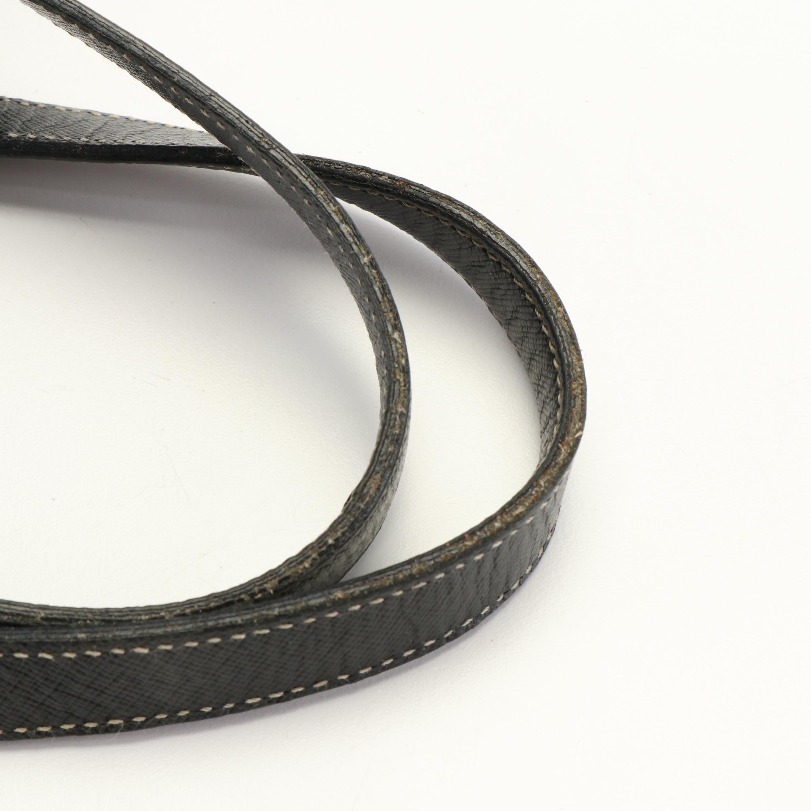 Prada Tessuto Black Nylon Saffino Leather  Mini Duffle Handbag