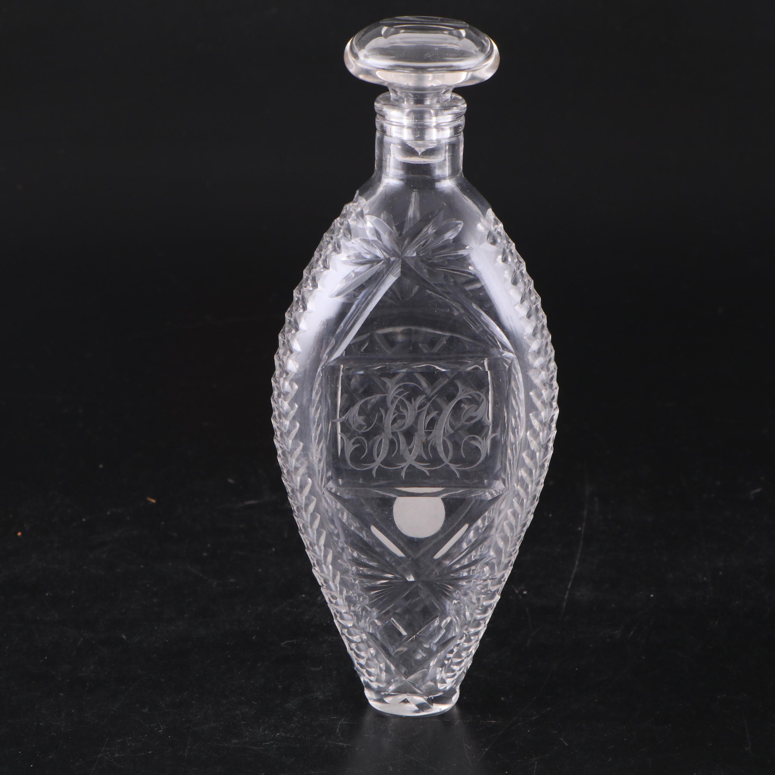 Irish Cut Glass Bonbonnière with Other Bottles and Lidded Bowl. 19th Century