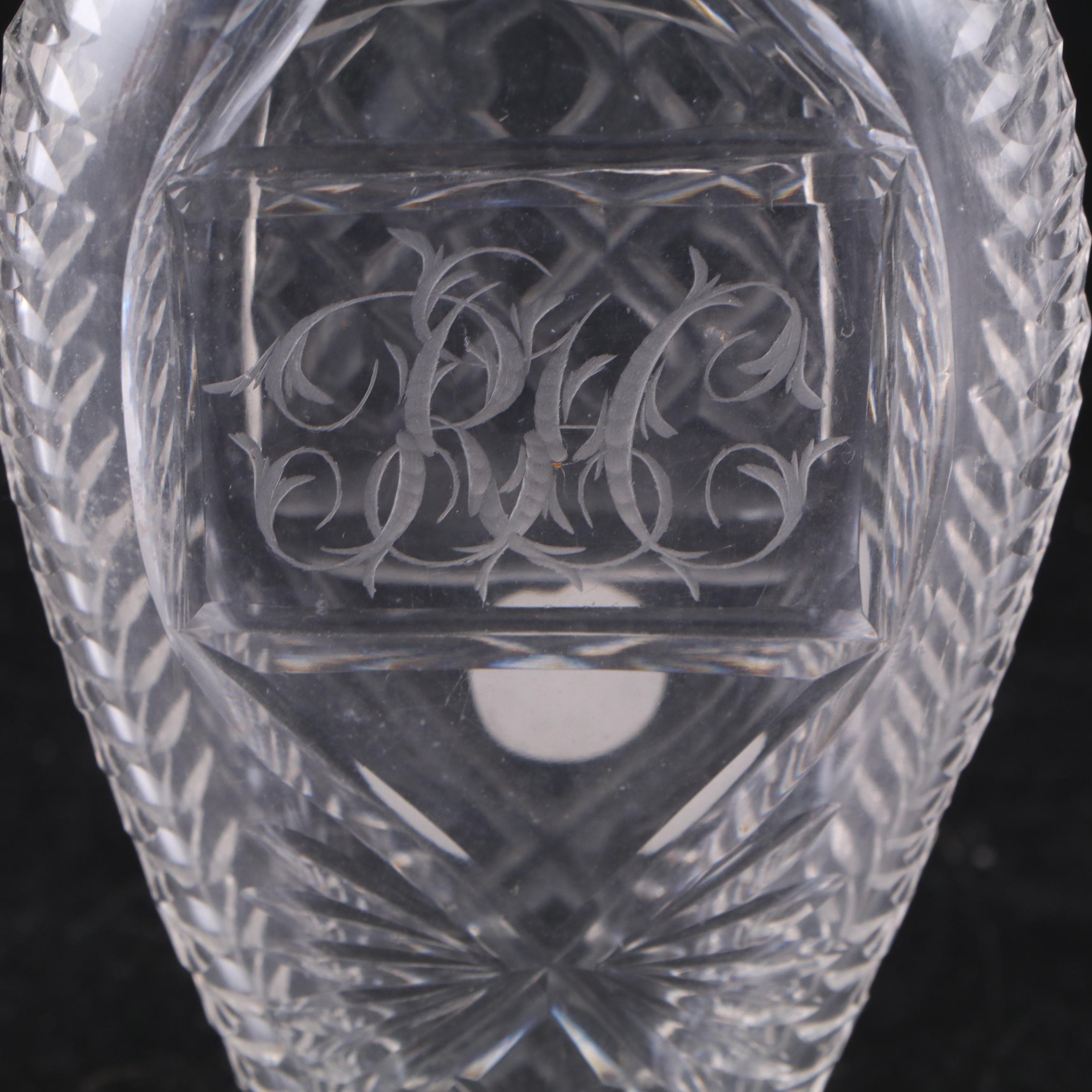 Irish Cut Glass Bonbonnière with Other Bottles and Lidded Bowl. 19th Century