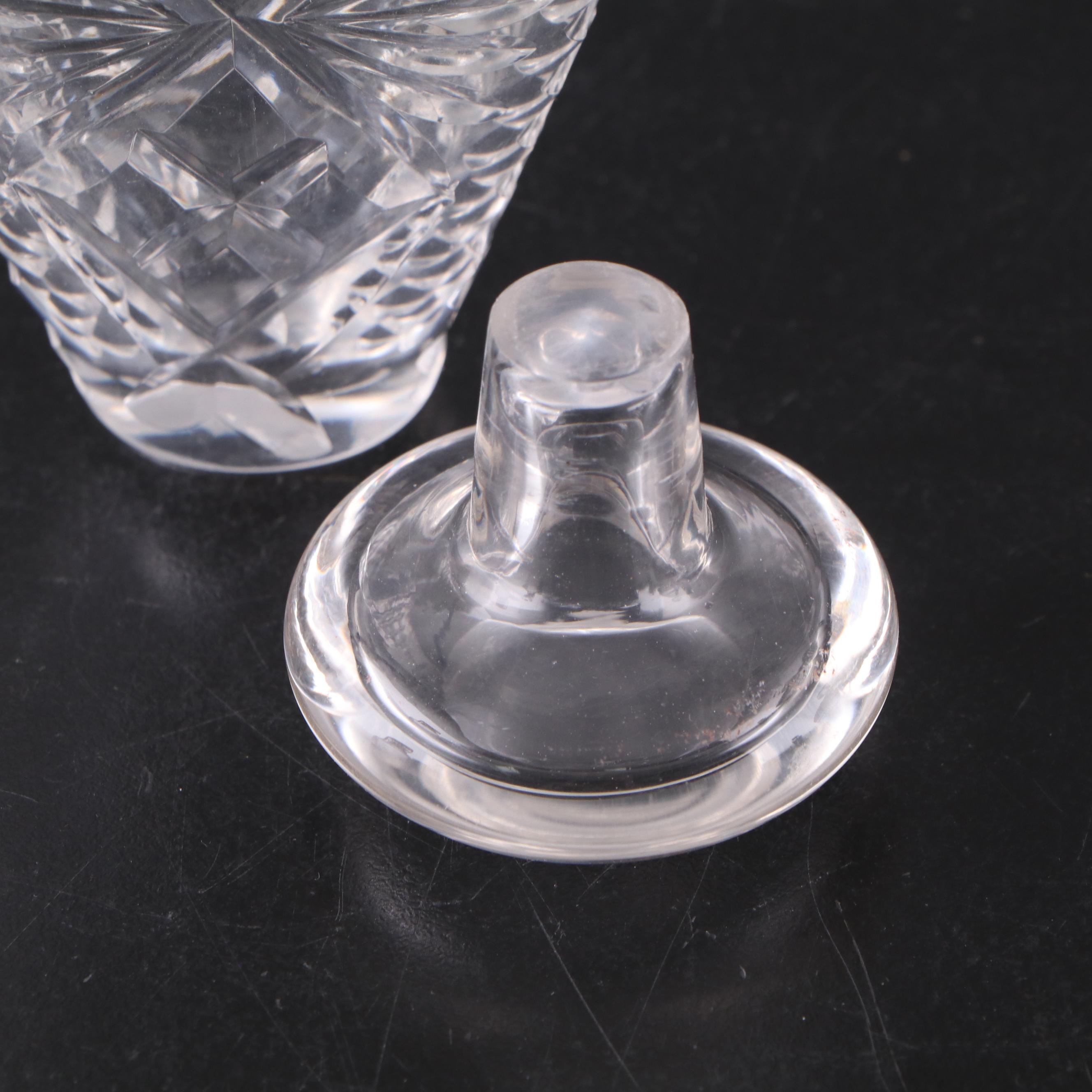 Irish Cut Glass Bonbonnière with Other Bottles and Lidded Bowl. 19th Century