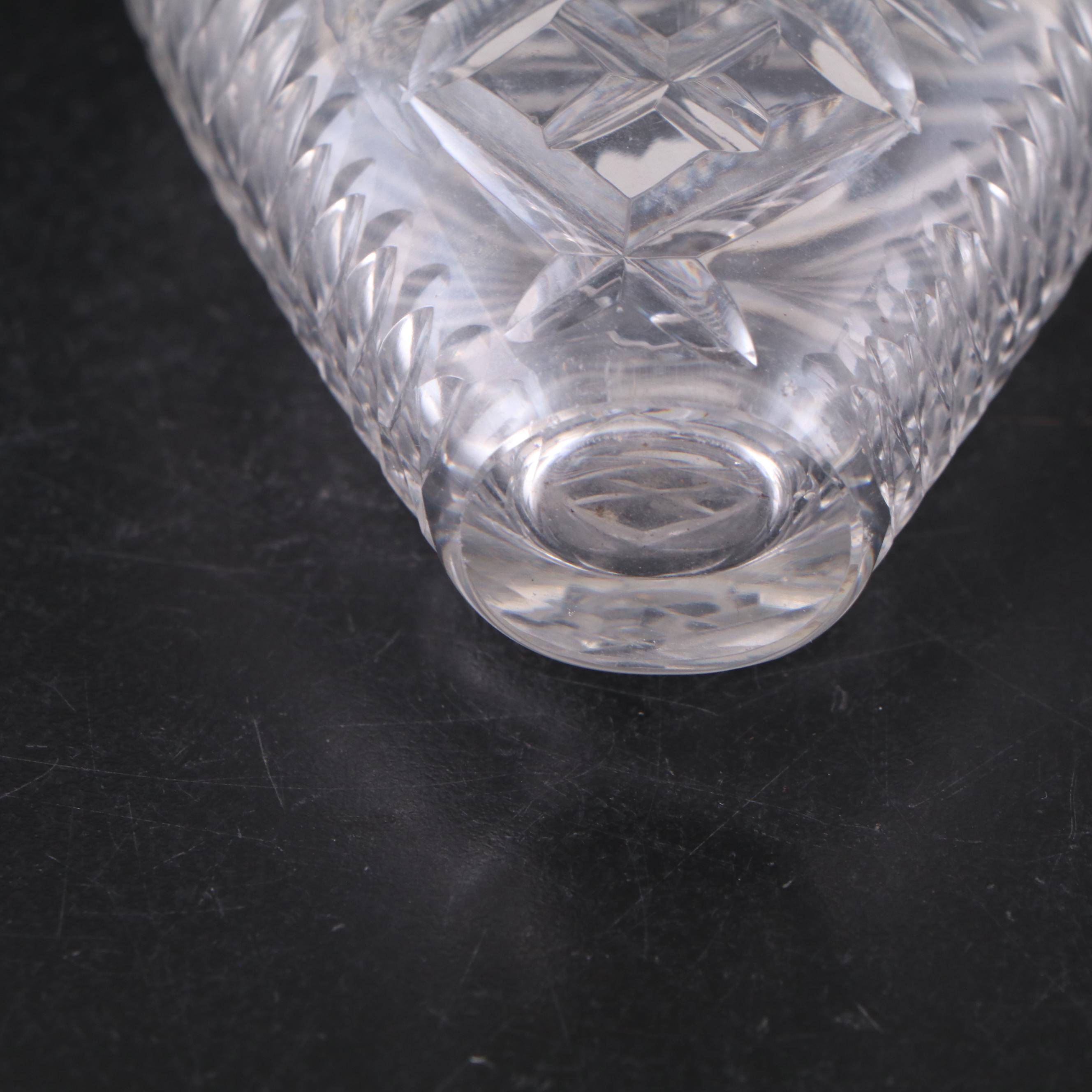 Irish Cut Glass Bonbonnière with Other Bottles and Lidded Bowl. 19th Century