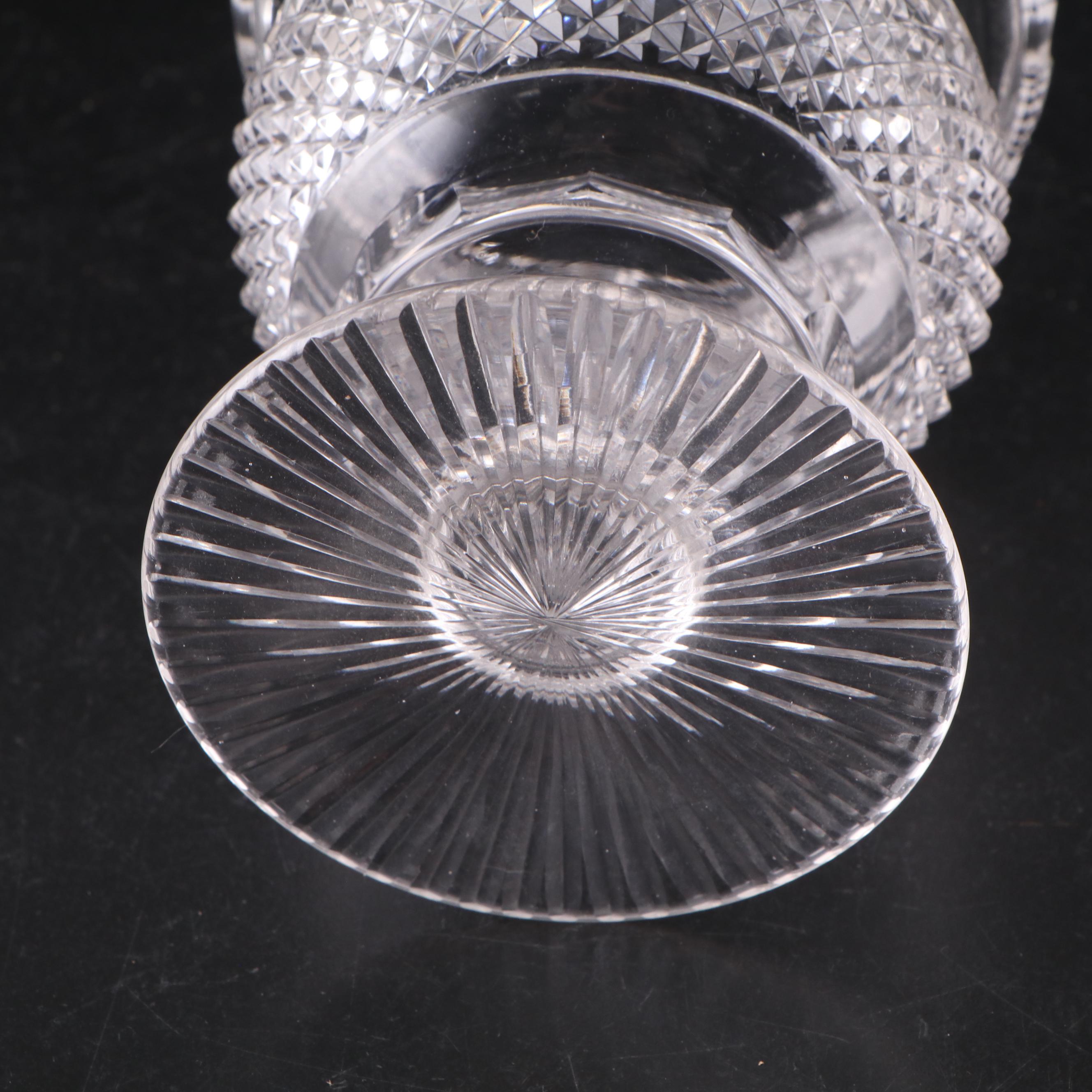 Irish Cut Glass Bonbonnière with Other Bottles and Lidded Bowl. 19th Century