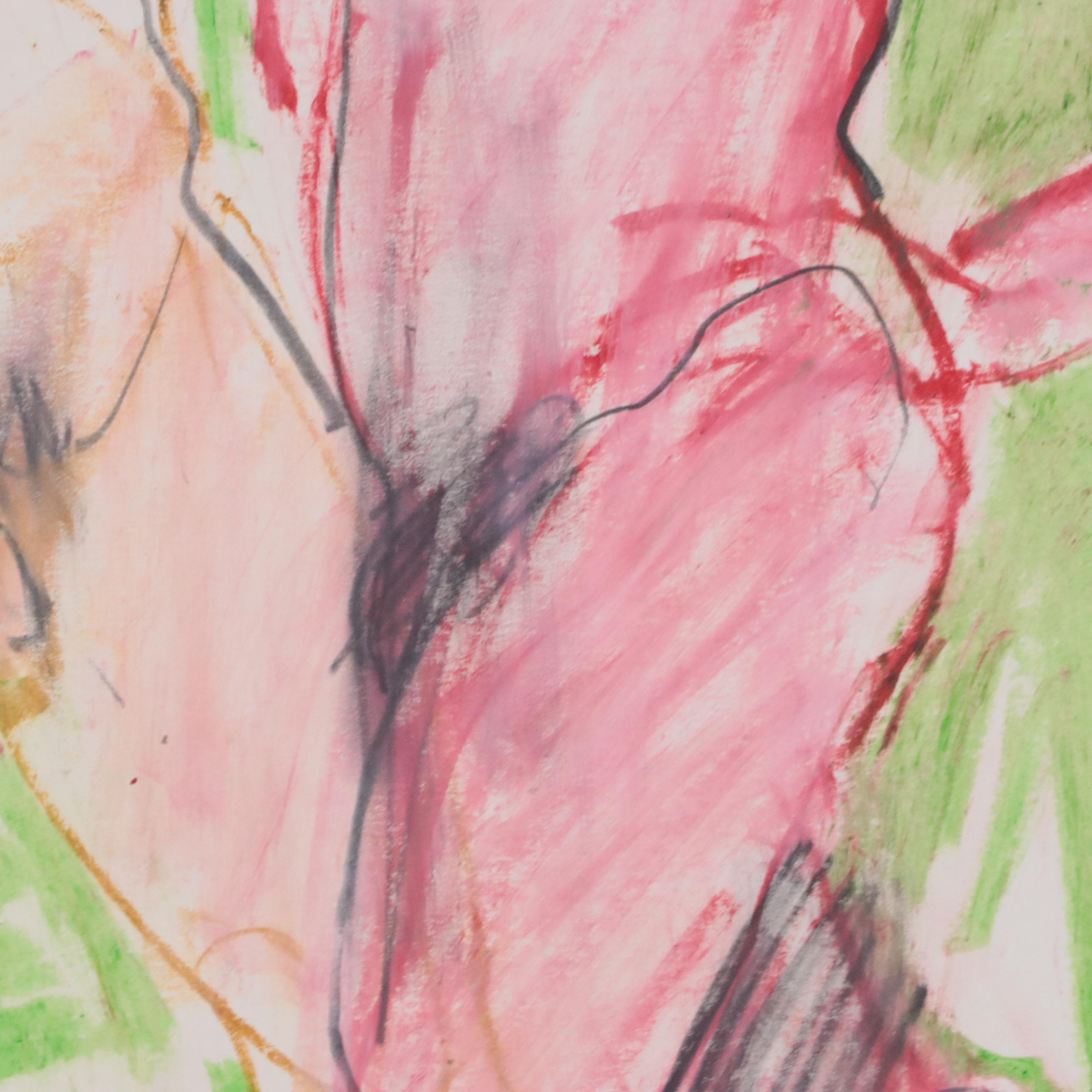 Jack Meanwell Figurative Oil Pastel Drawing