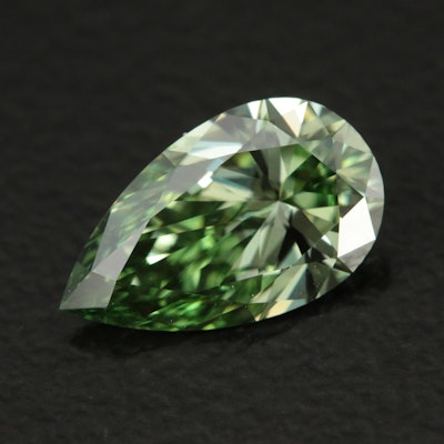 Loose 1.02 CT Lab Grown Fancy Yellowish Green Diamond