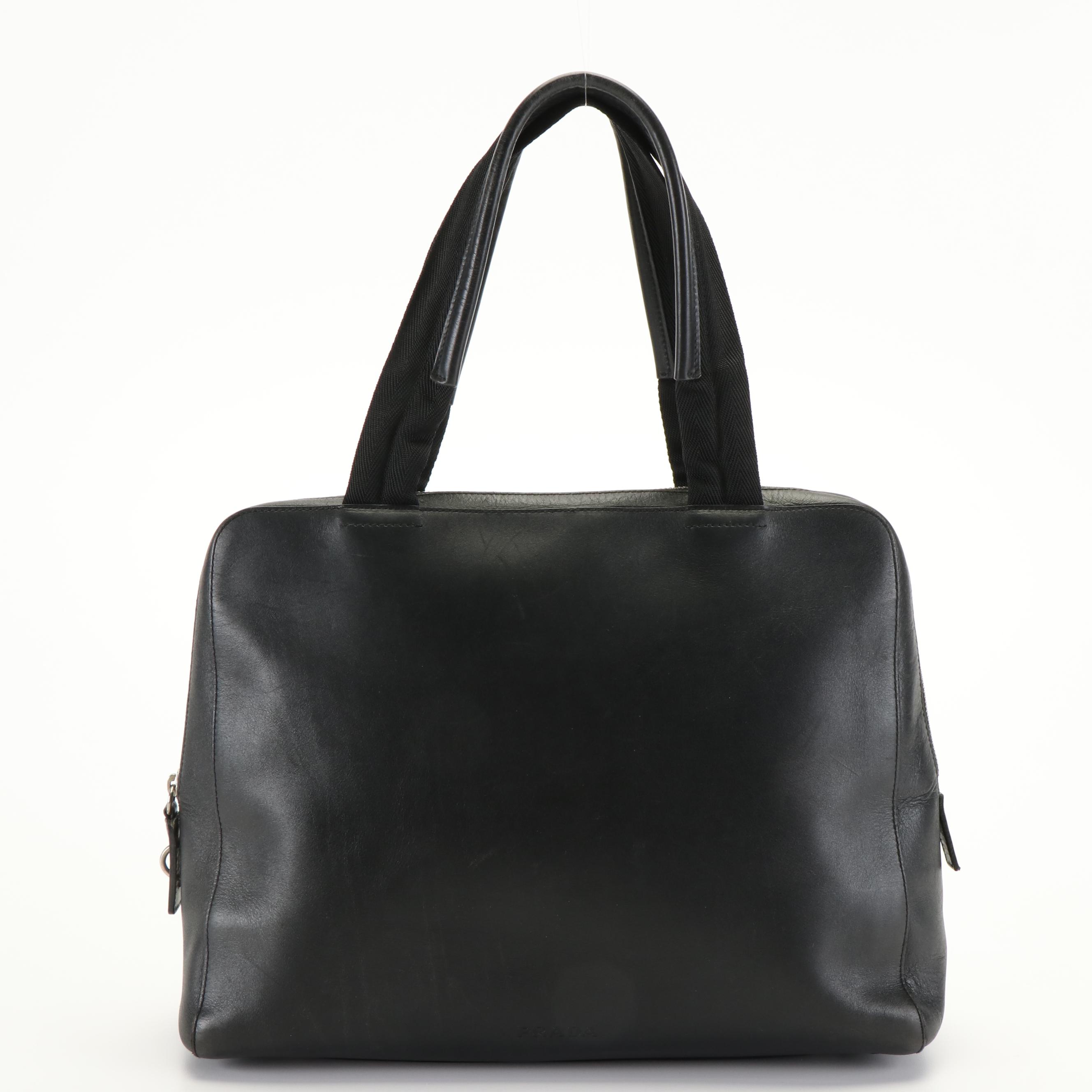 Prada Black Leather Top Handle Bag