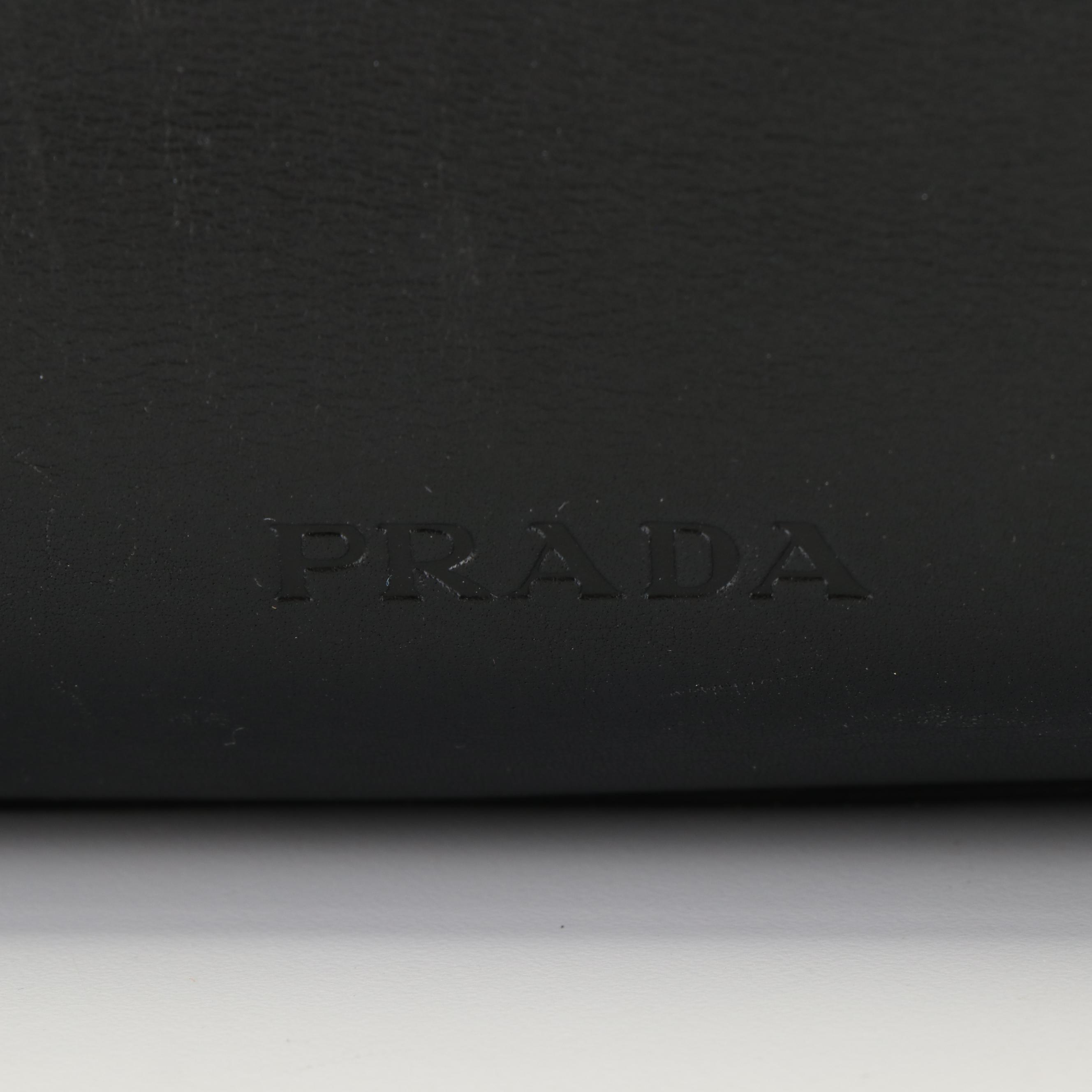 Prada Black Leather Top Handle Bag