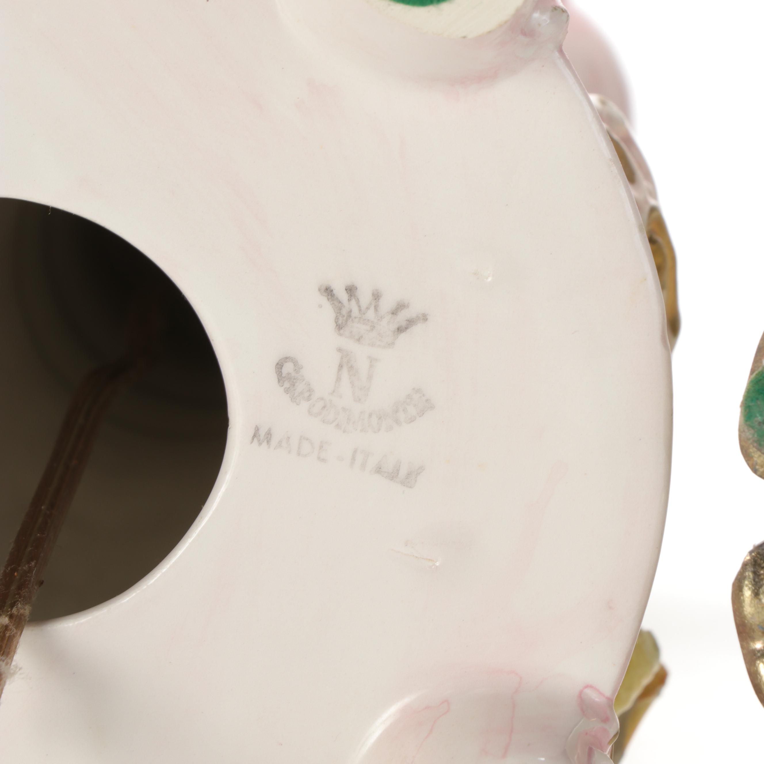 Pink Capodimonte With Satin Glass and Other Table Lamps, Mid to Late 20th C