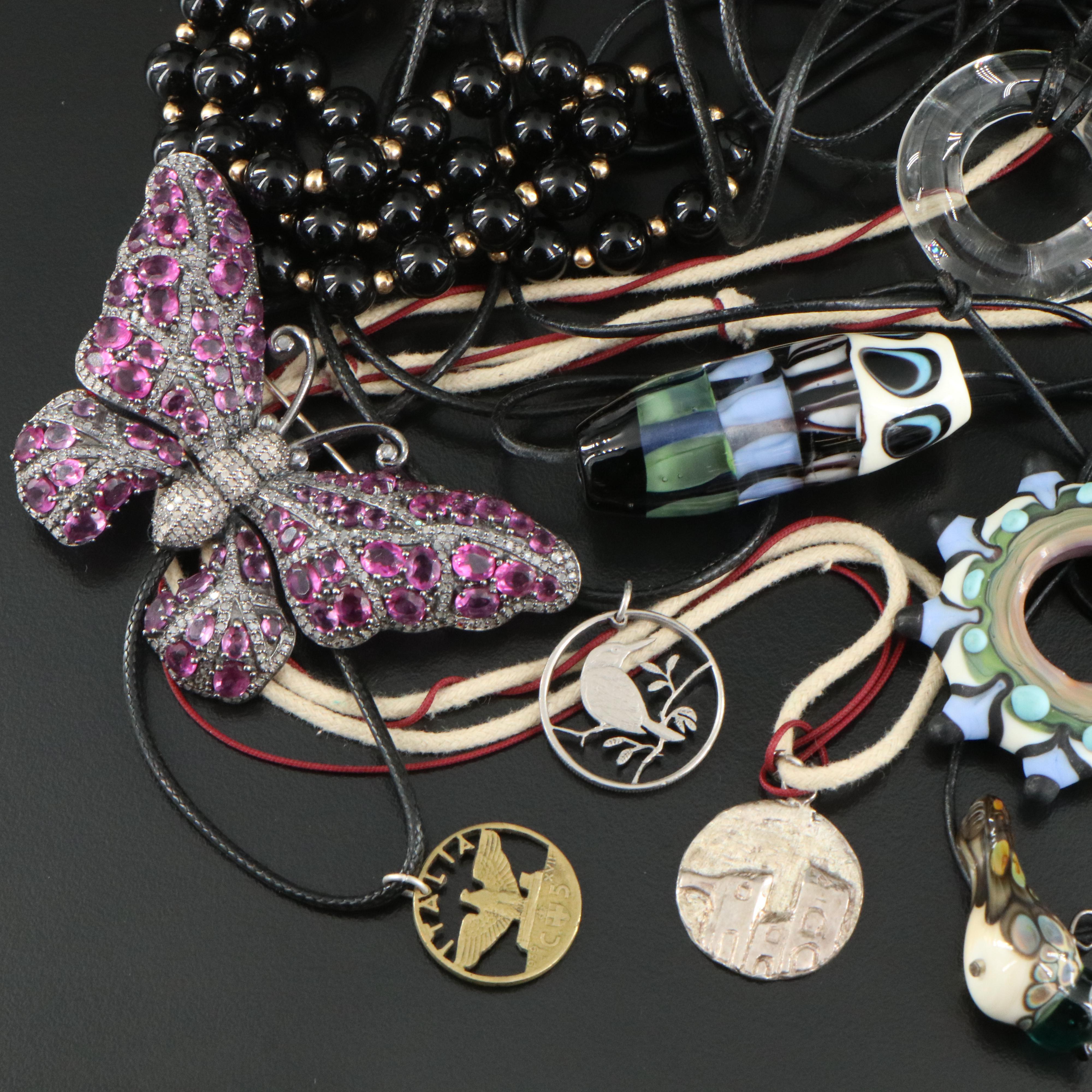 Art Glass and Black Onyx with 14K Bead Necklaces Featured in Jewelry Collection
