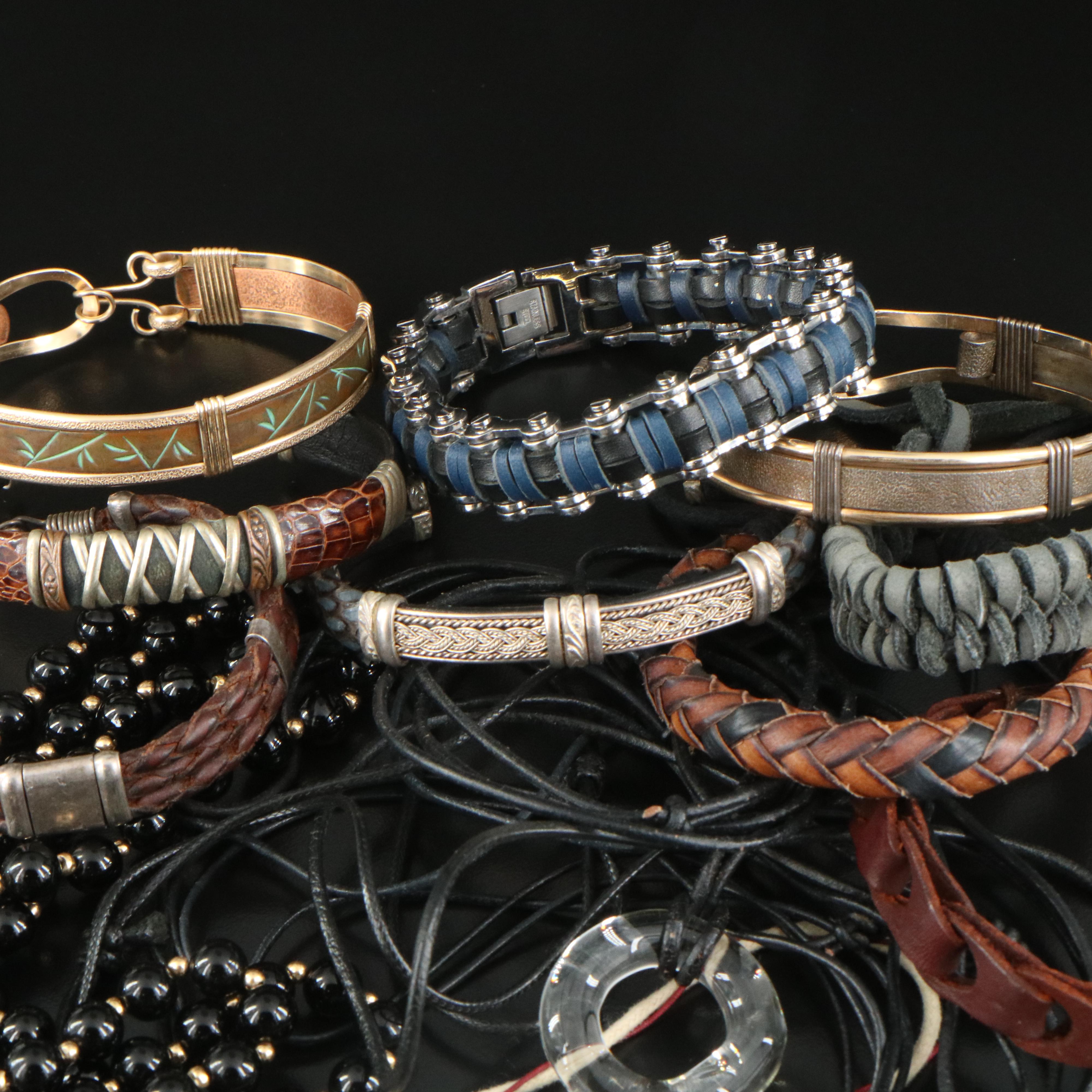 Art Glass and Black Onyx with 14K Bead Necklaces Featured in Jewelry Collection