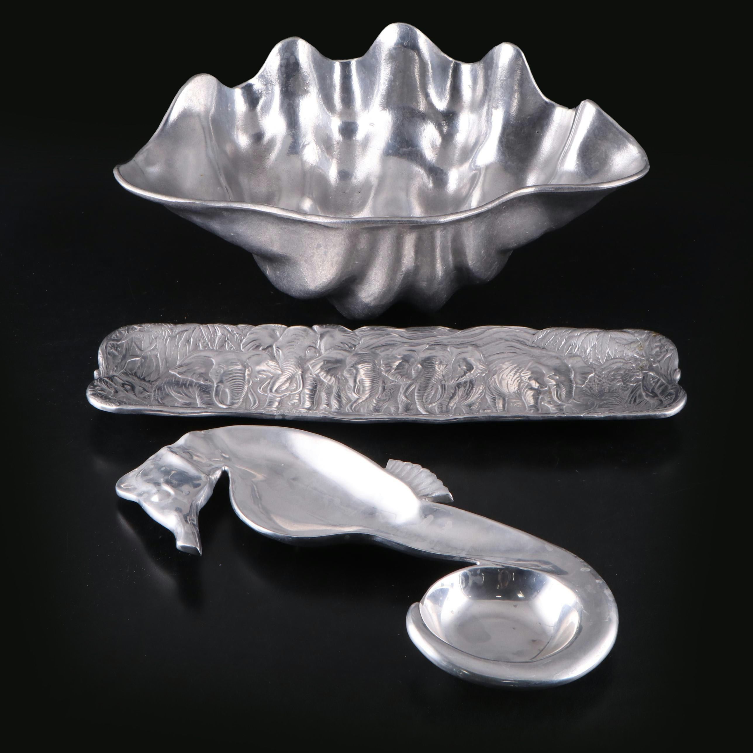 Pewtarex Old Country Reproduction Clam Shell Bowl and More