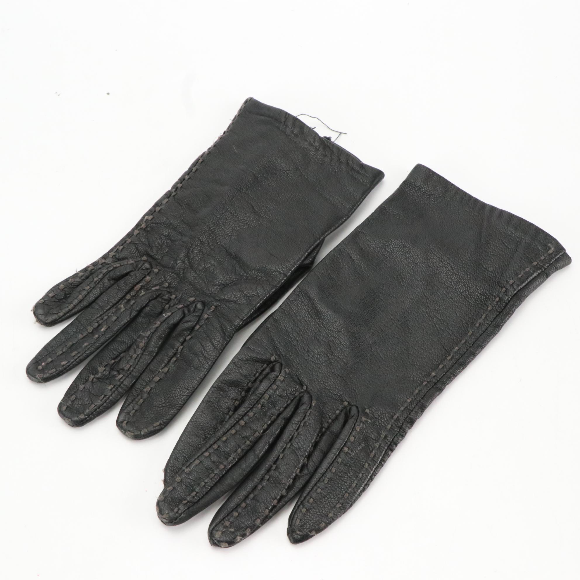 Leather/Hornback Crocodile Portfolio Cover with Leather Clutch Bags and Gloves