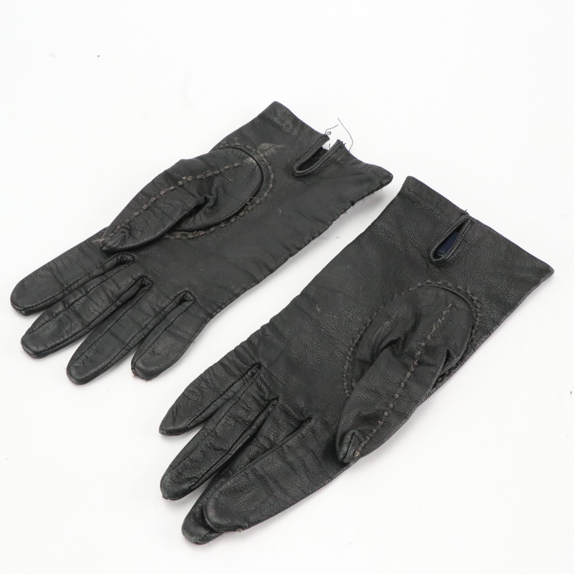 Leather/Hornback Crocodile Portfolio Cover with Leather Clutch Bags and Gloves