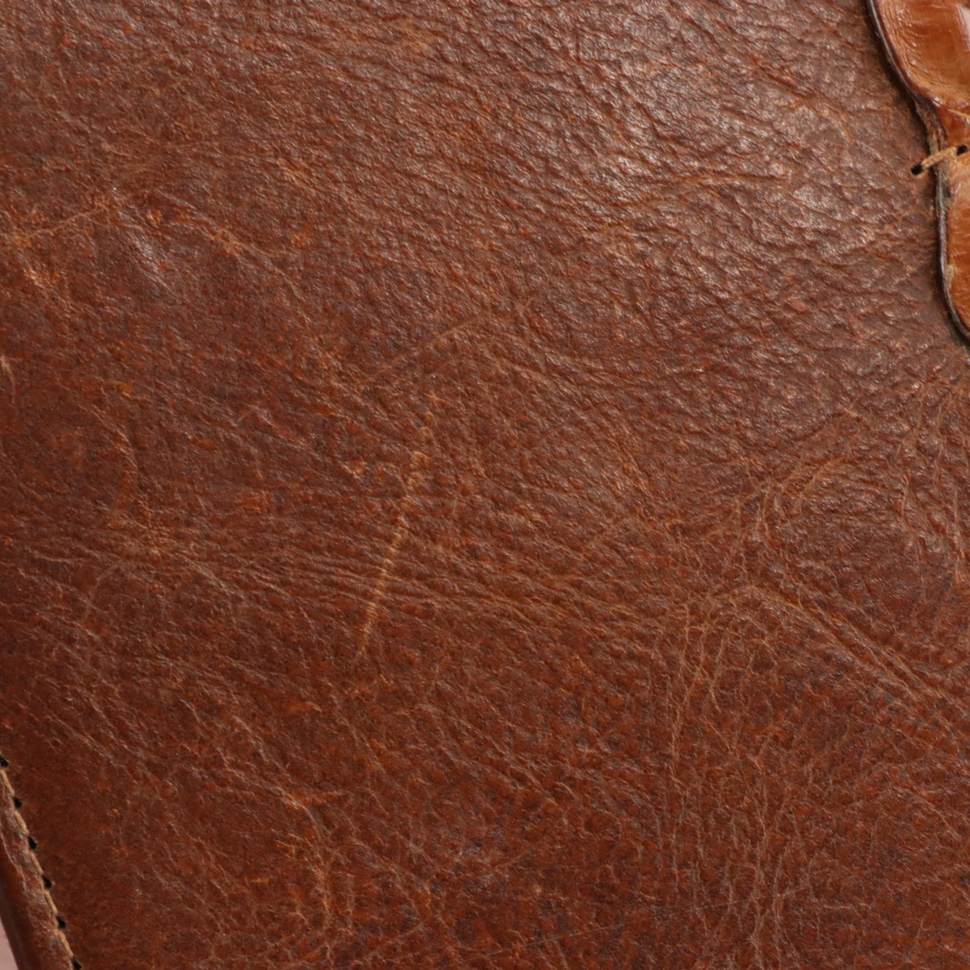 Leather/Hornback Crocodile Portfolio Cover with Leather Clutch Bags and Gloves