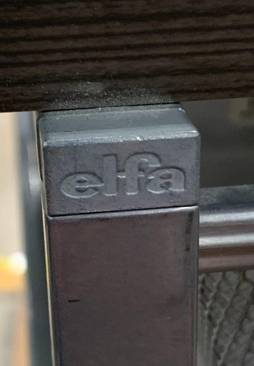 Pair of Elfa Steel and Laminate Top Storage Carts with Wire Mesh Baskets