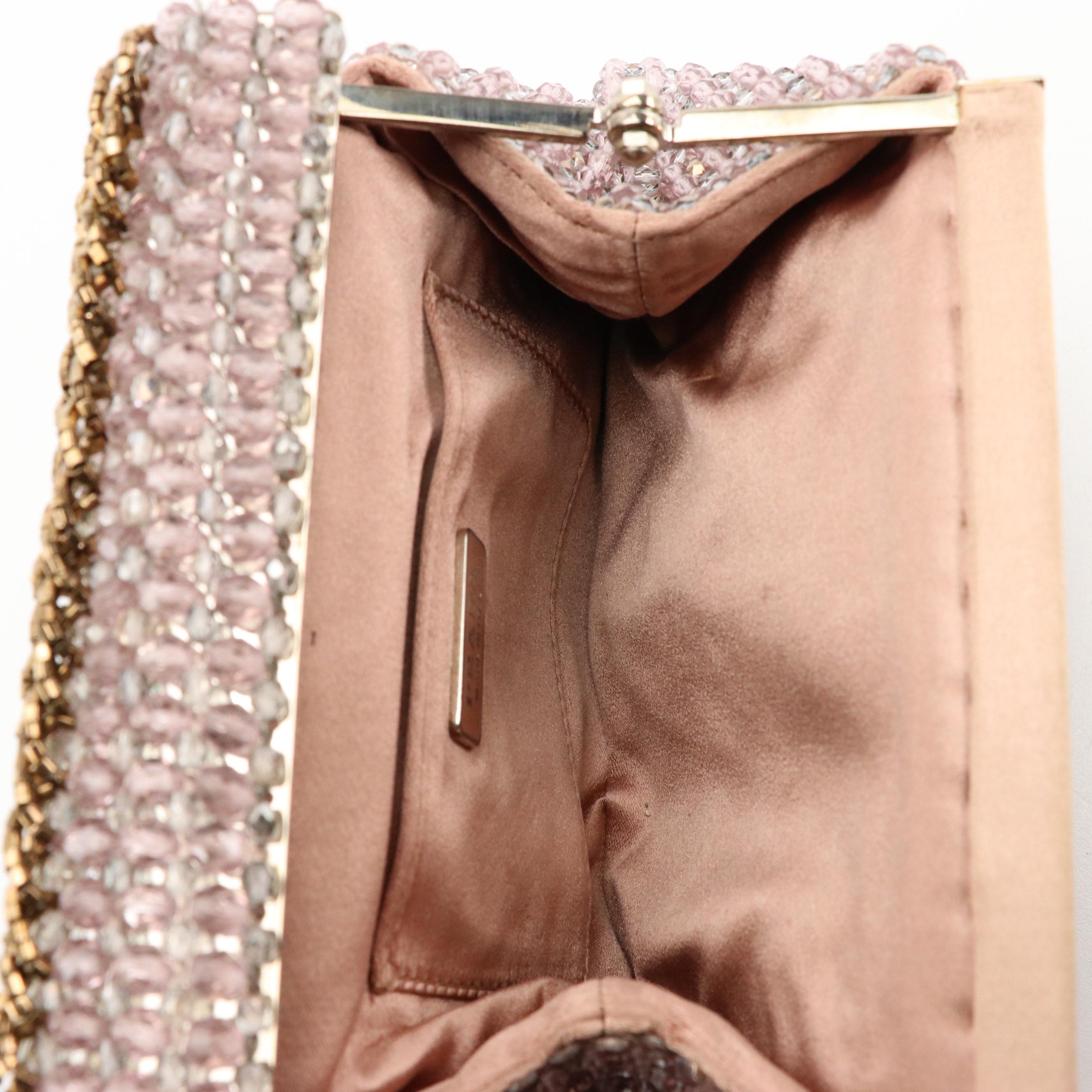 Prada Lavender Bead Embellished Structured Clutch