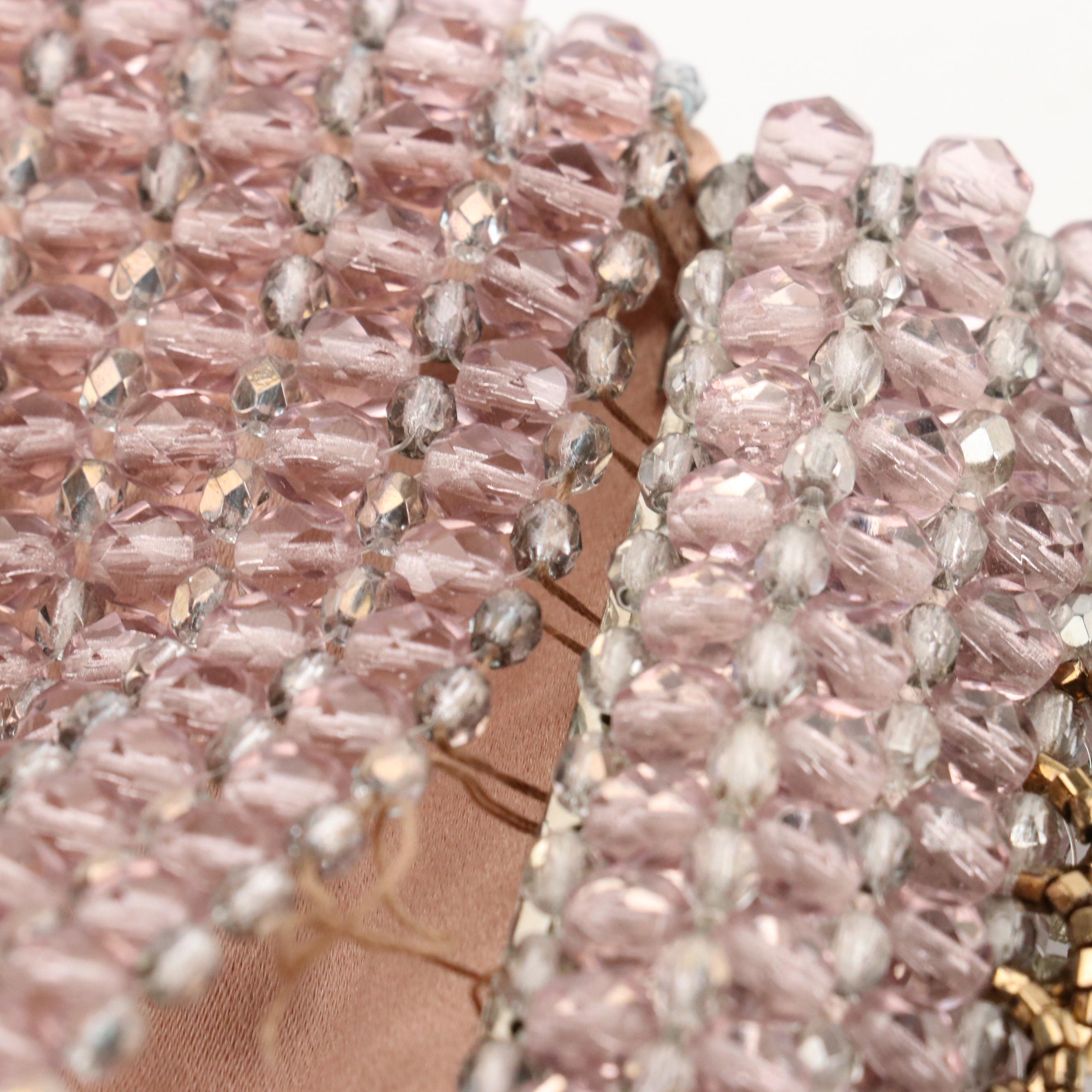 Prada Lavender Bead Embellished Structured Clutch