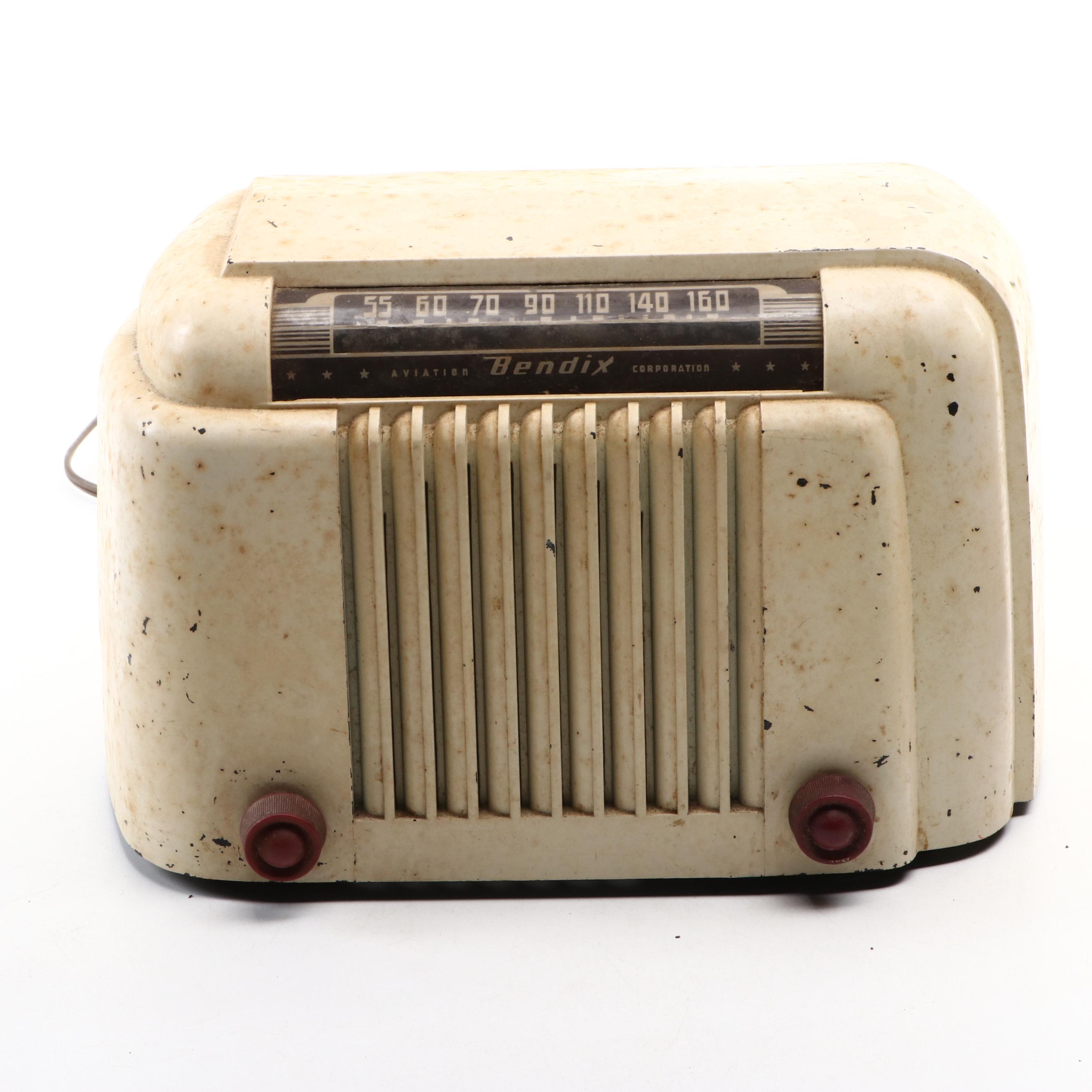 Philco Transitone TH-4, 42-95PT, and Bendix AM Tube Radios, Mid-20th Century