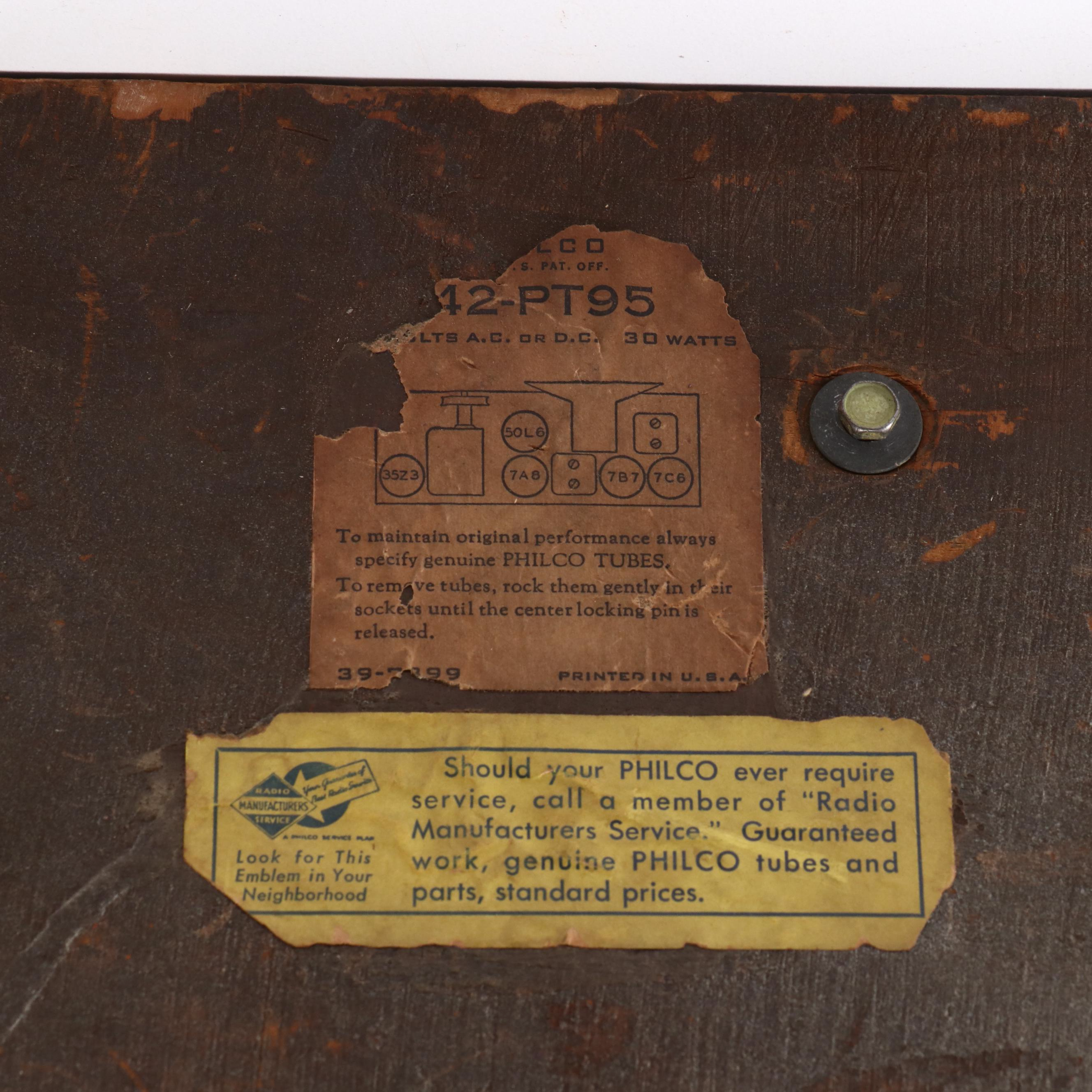 Philco Transitone TH-4, 42-95PT, and Bendix AM Tube Radios, Mid-20th Century