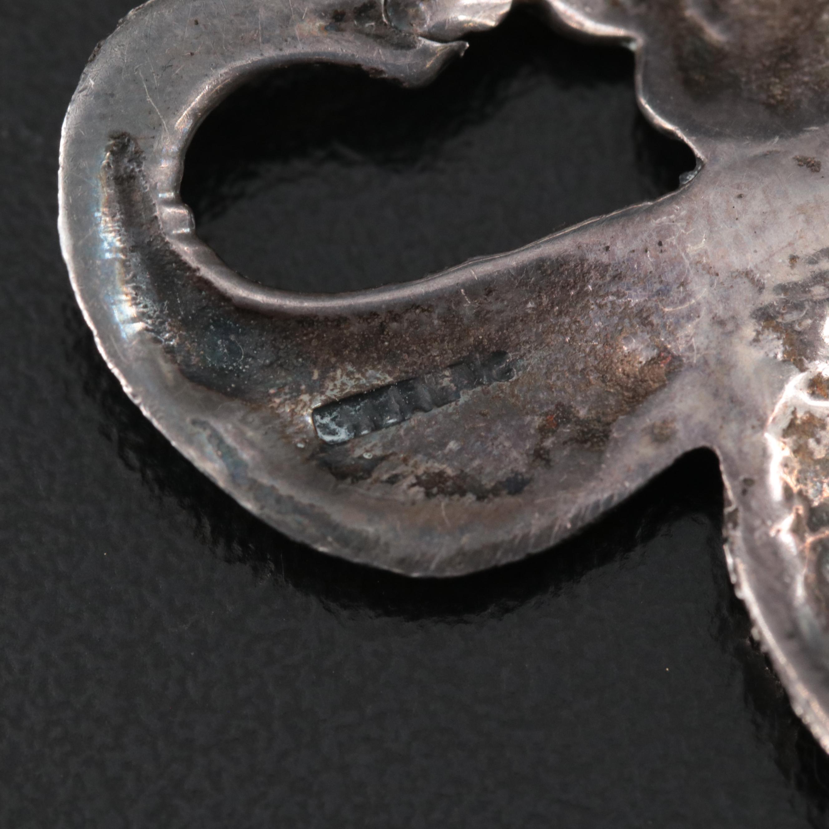 Sterling Orchid Brooch