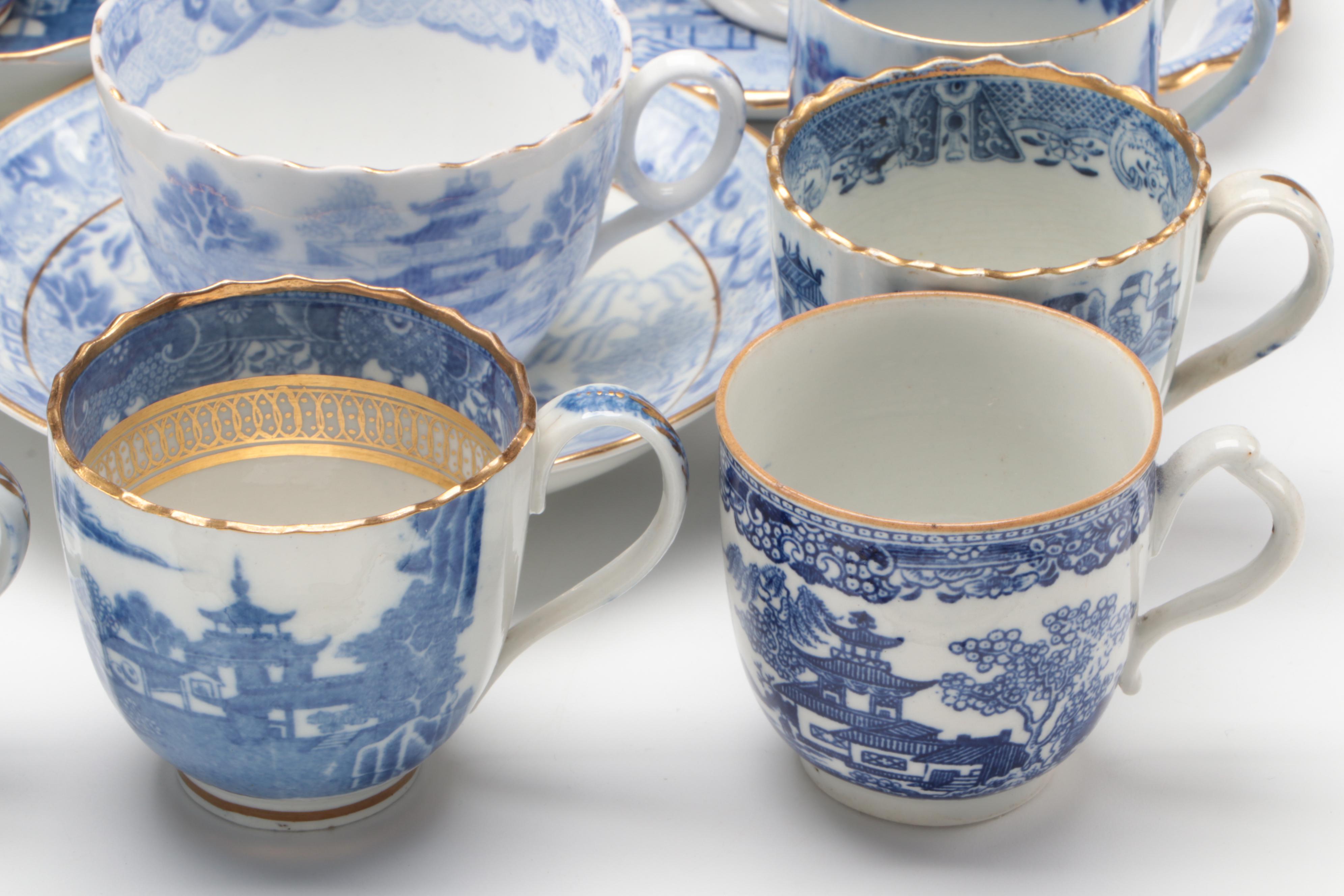 Spode and Other English Blue Willow Style Tableware