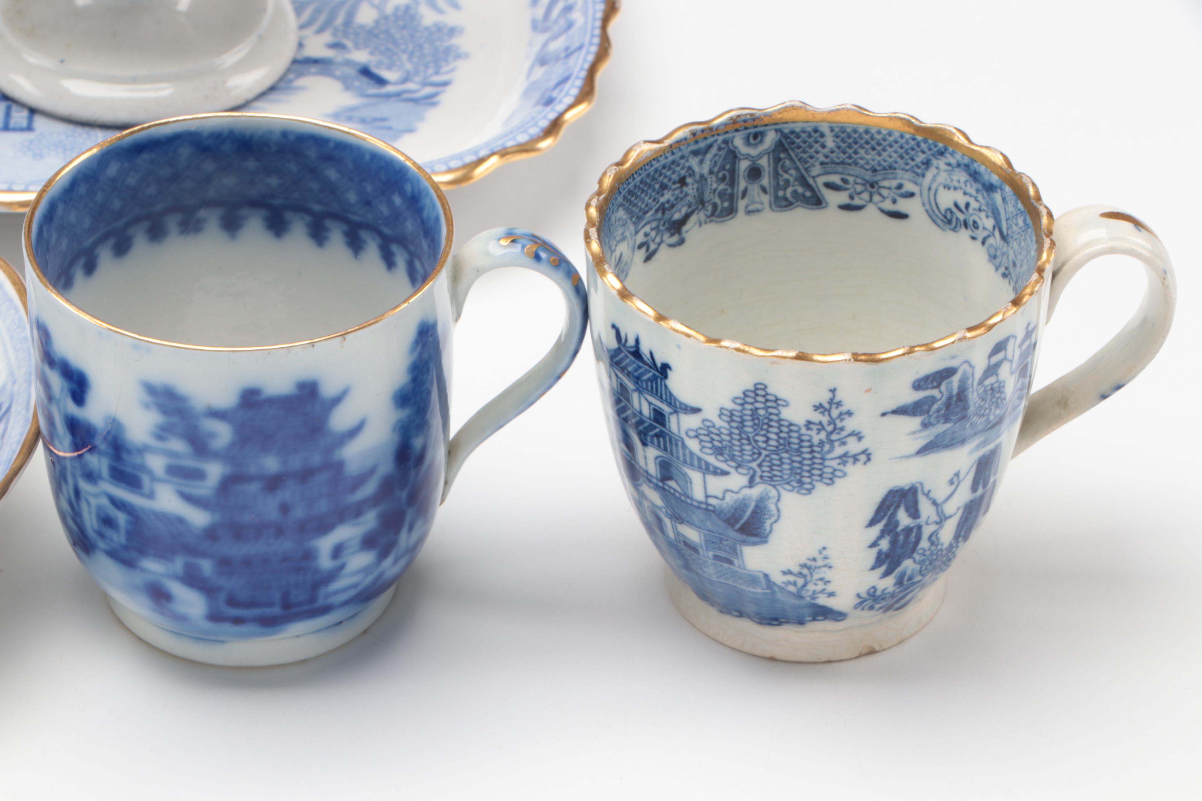 Spode and Other English Blue Willow Style Tableware