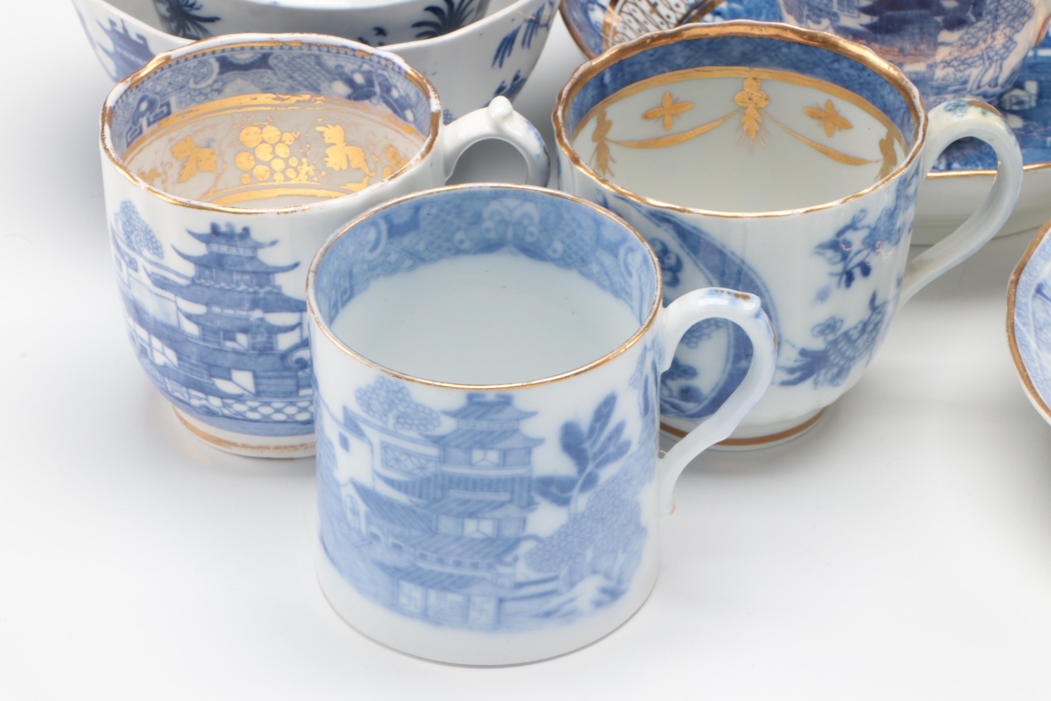 Spode and Other English Blue Willow Style Tableware