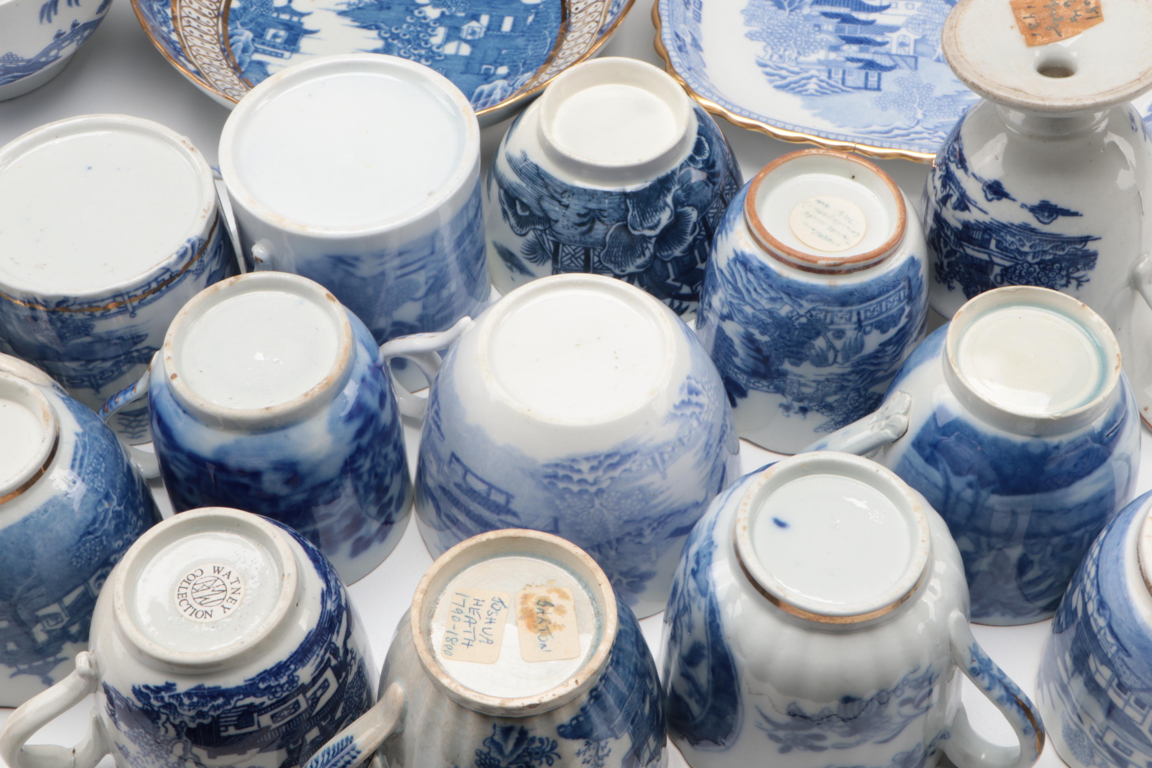 Spode and Other English Blue Willow Style Tableware