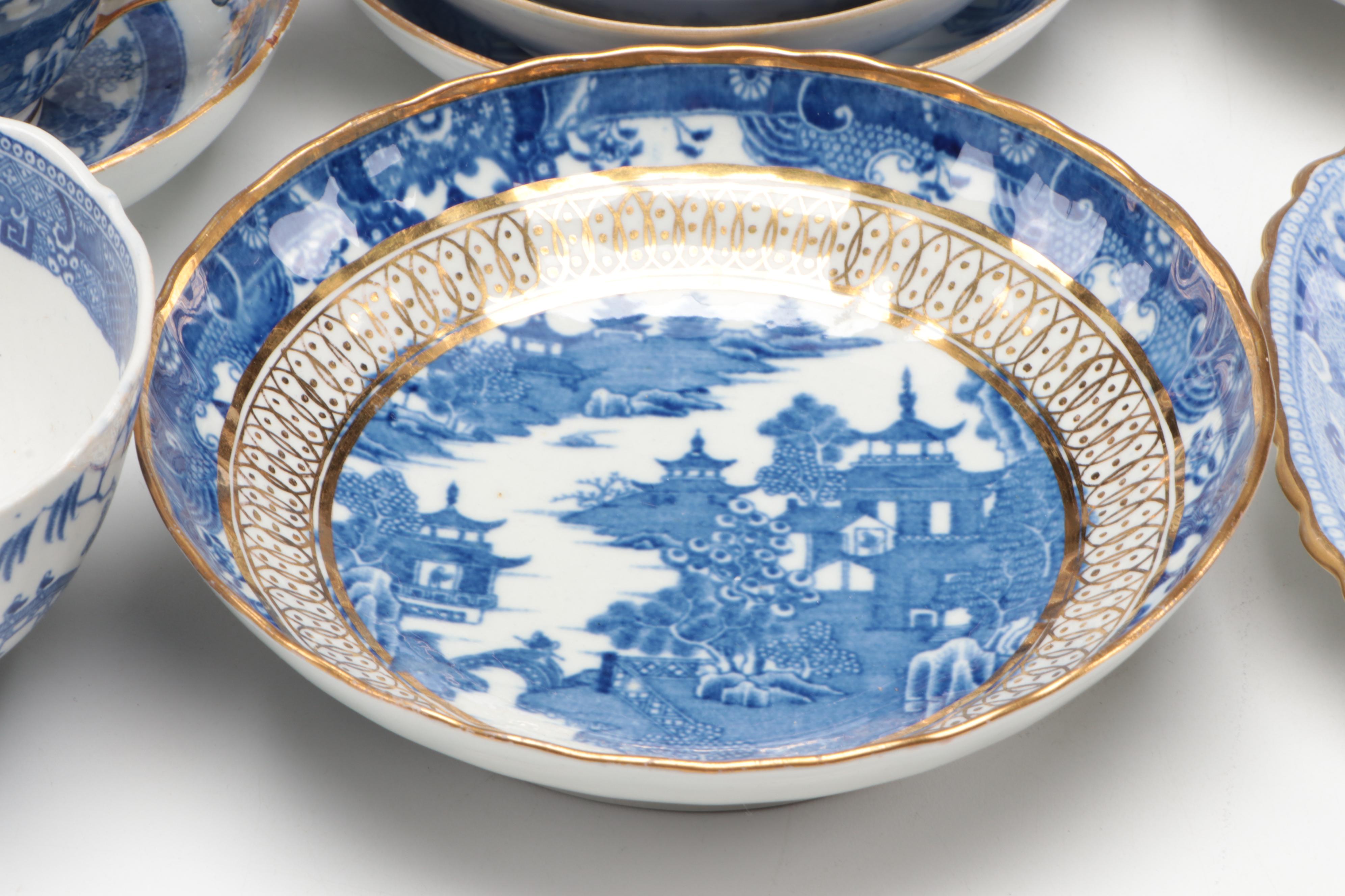 Spode and Other English Blue Willow Style Tableware