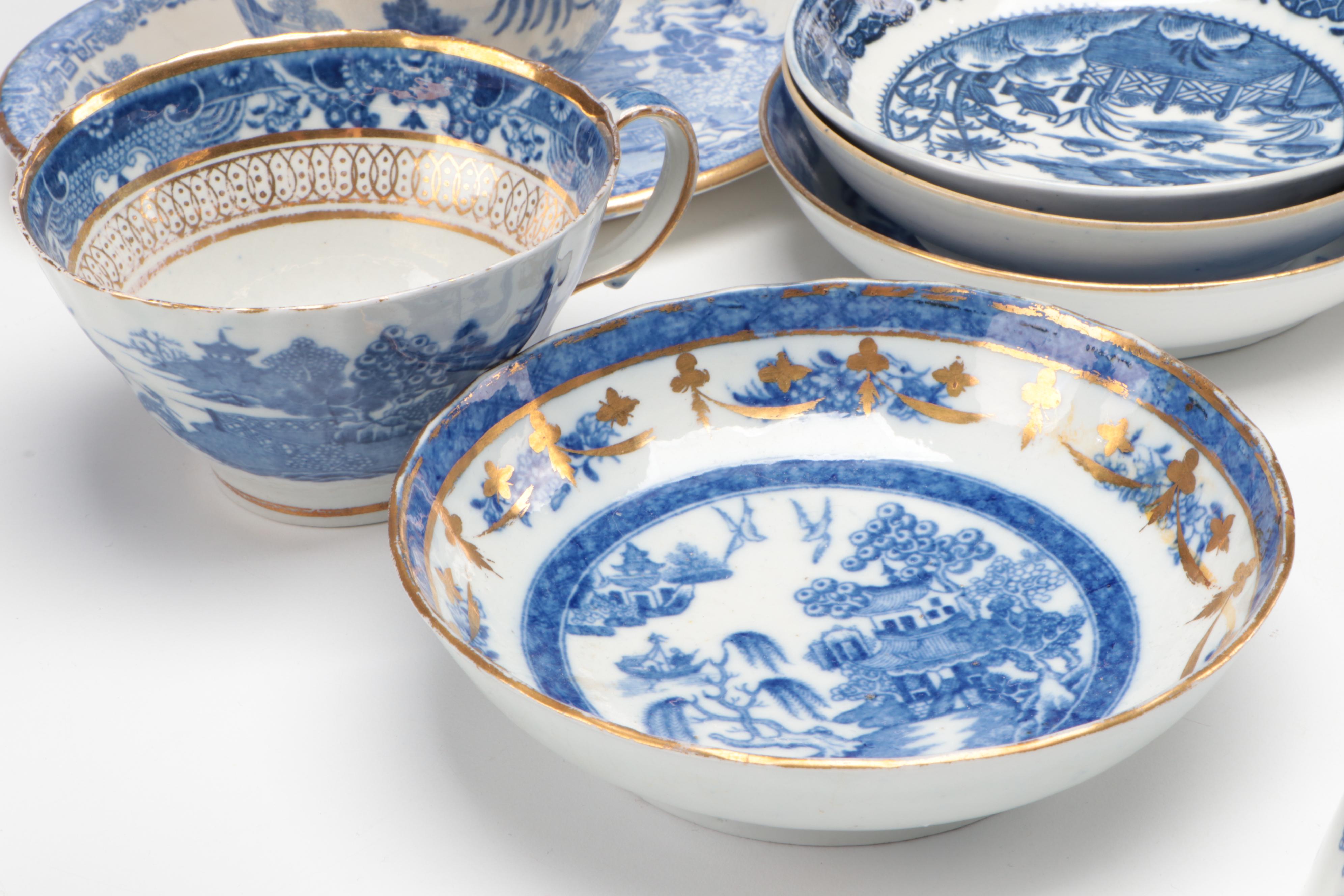 Spode and Other English Blue Willow Style Tableware