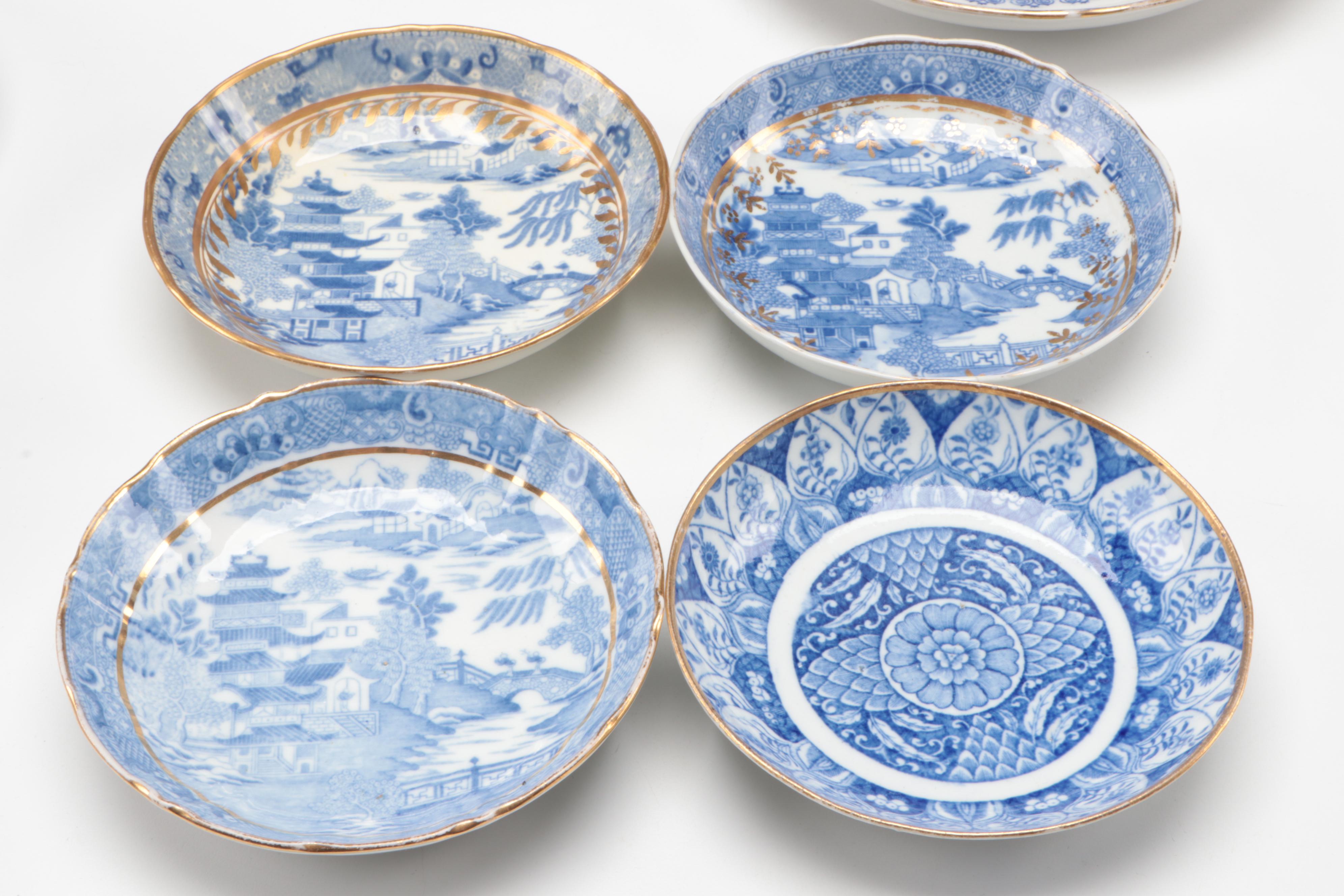 Spode and Other English Blue Willow Style Tableware