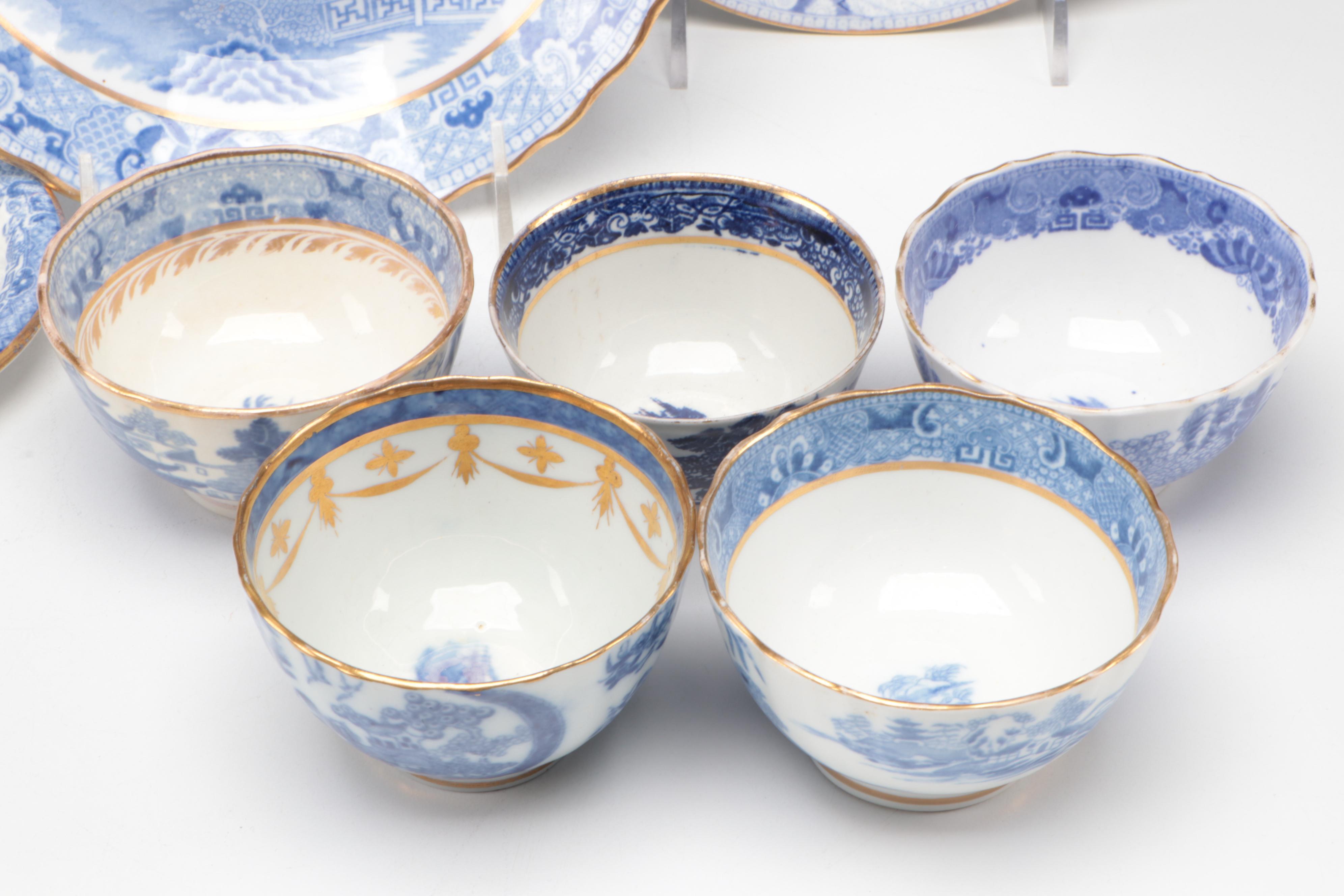 Spode and Other English Blue Willow Style Tableware