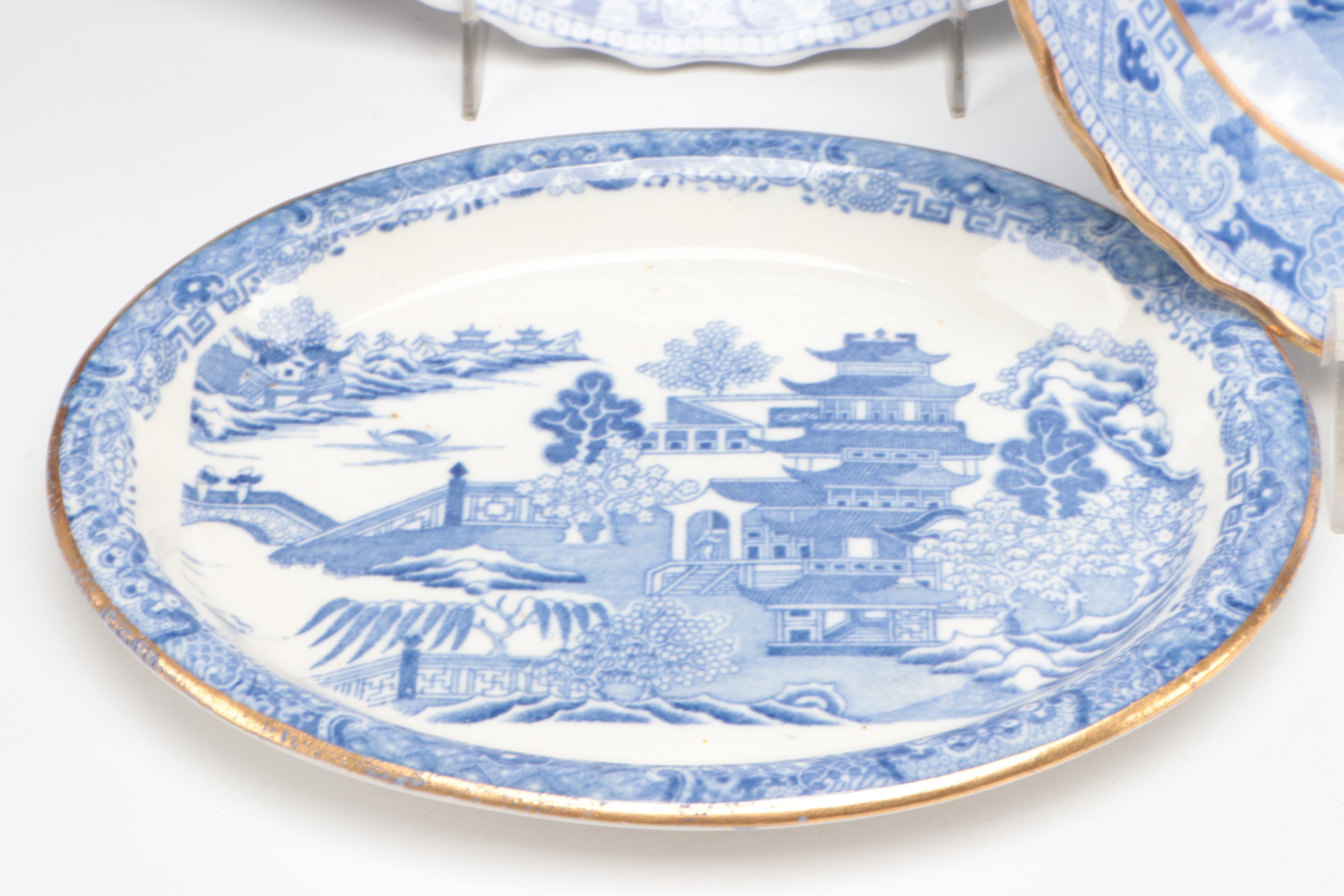 Spode and Other English Blue Willow Style Tableware