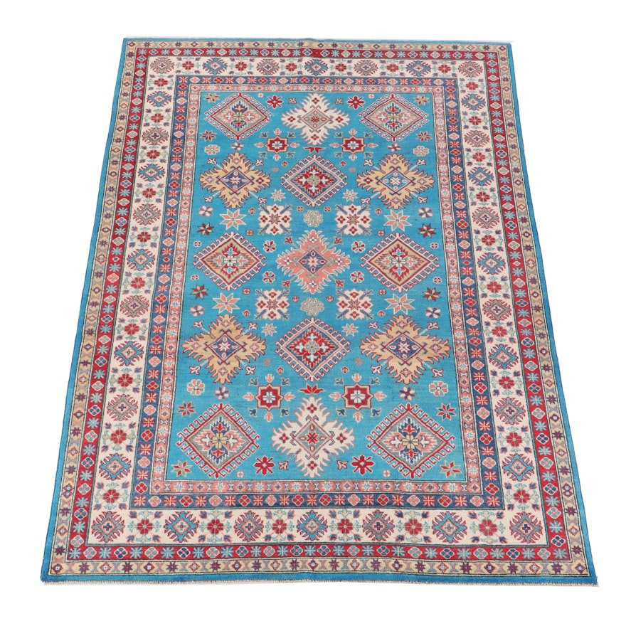 6' x 9'1 Hand-Knotted Afghan Kazak-Style Area Rug
