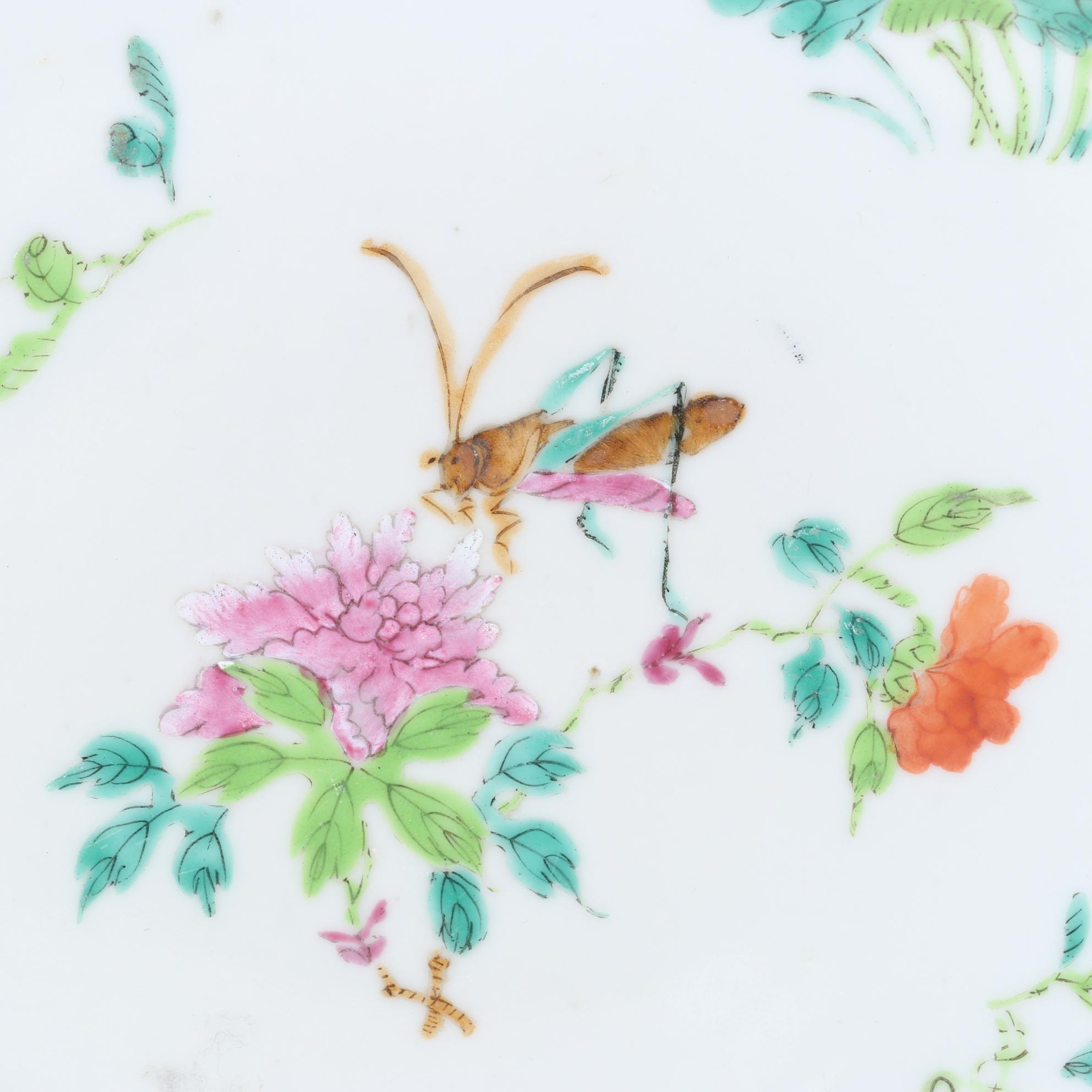 Six Chinese Qing Dynasty Hand-Decorated Porcelain Plates with Other Asian Items