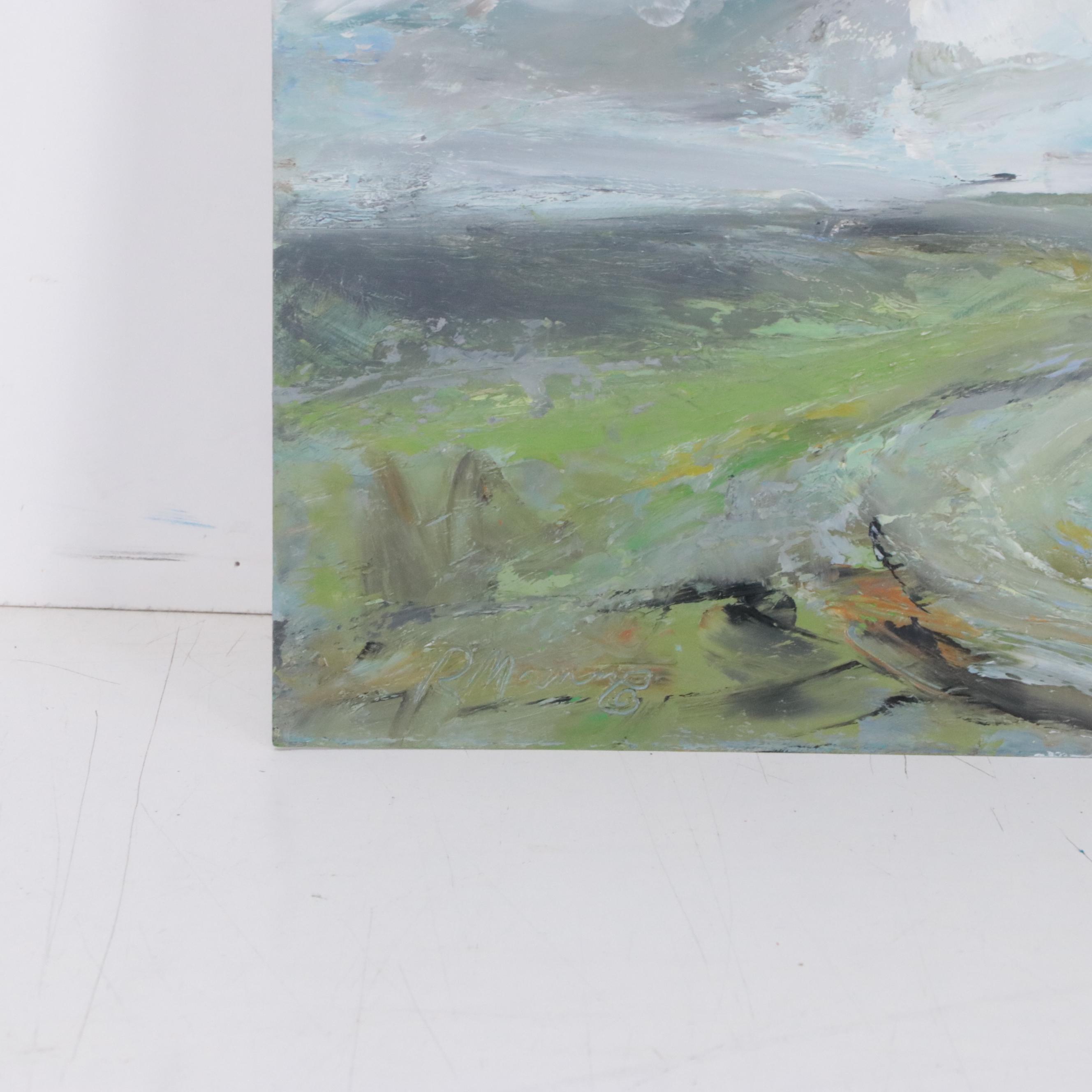 Rebecca Manns Landscape Oil Painting "Trail to Open Skies," 2022